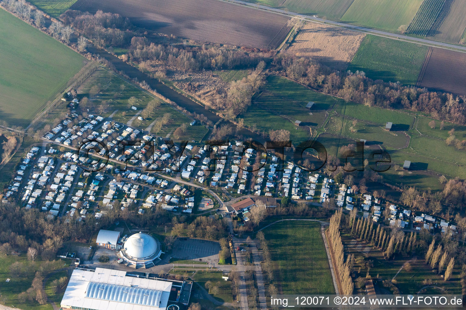 Moby Dick campsite in Rülzheim in the state Rhineland-Palatinate, Germany