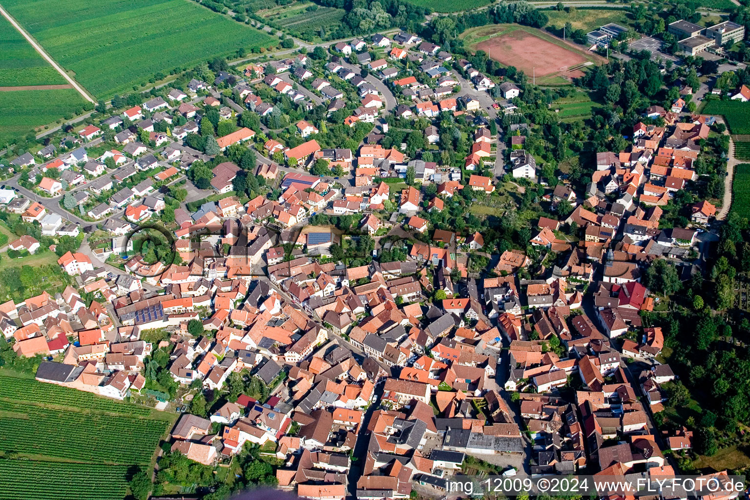 Ilbesheim bei Landau in der Pfalz in the state Rhineland-Palatinate, Germany seen from a drone