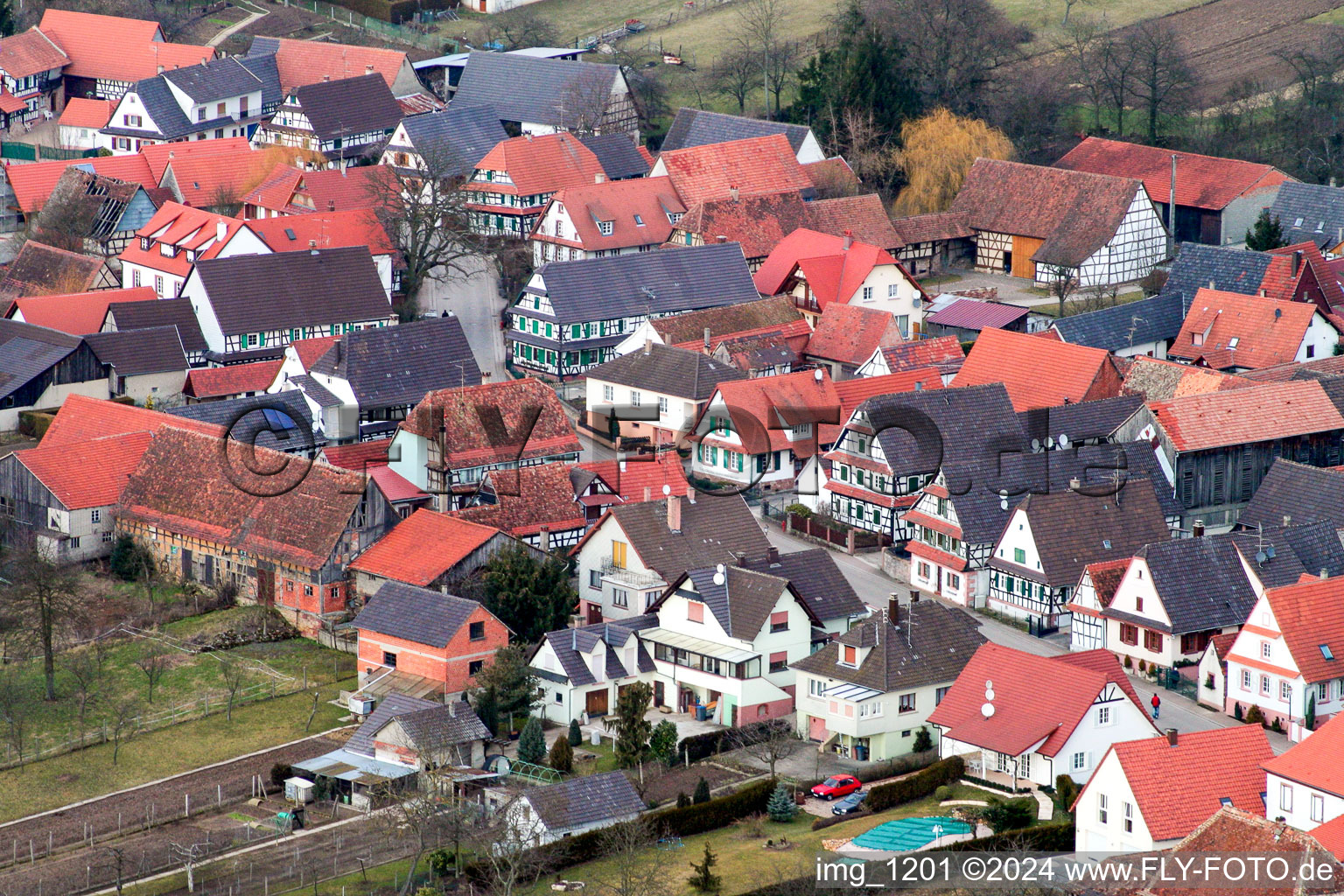 Seebach in the state Bas-Rhin, France out of the air