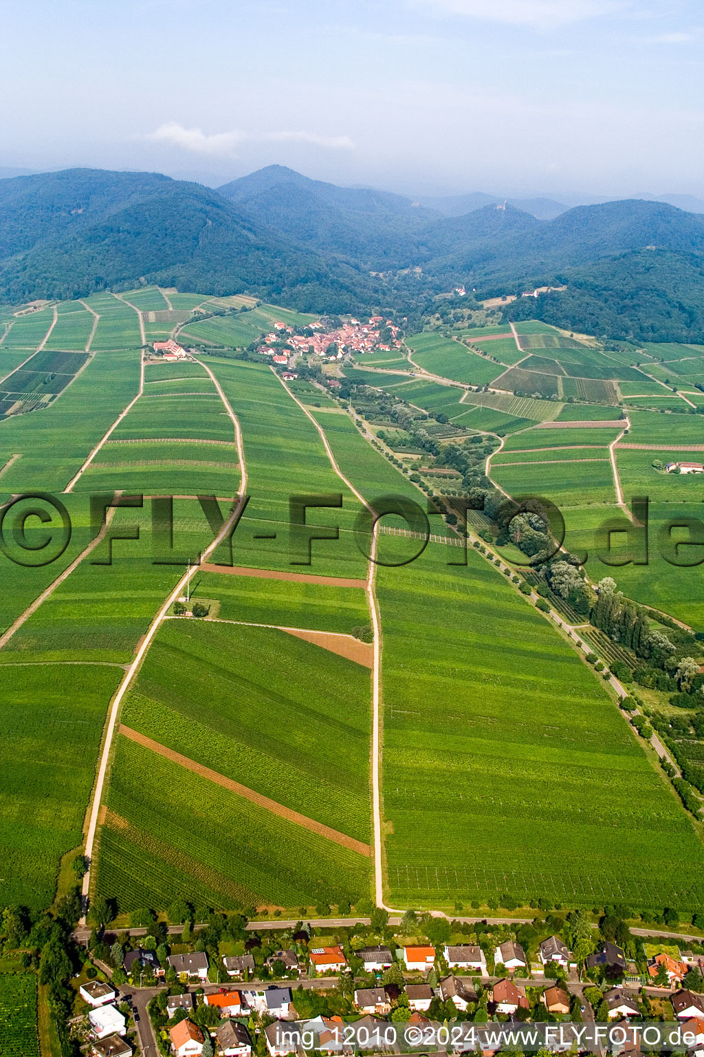 Aerial view of Ilbesheim bei Landau in der Pfalz in the state Rhineland-Palatinate, Germany