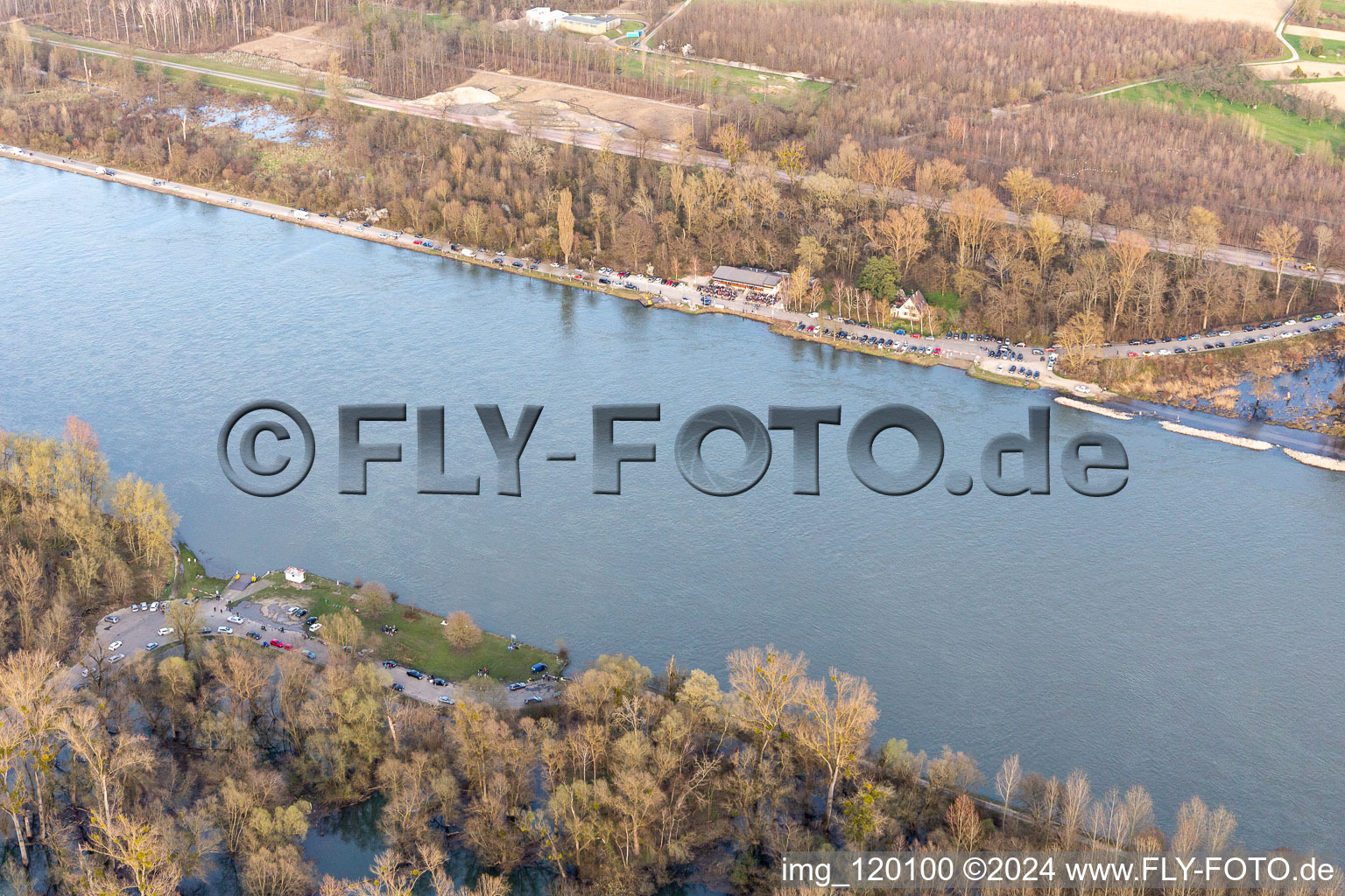 Rhine ferry Leimersheim, excursion café Leopoldshafen in Leimersheim in the state Rhineland-Palatinate, Germany