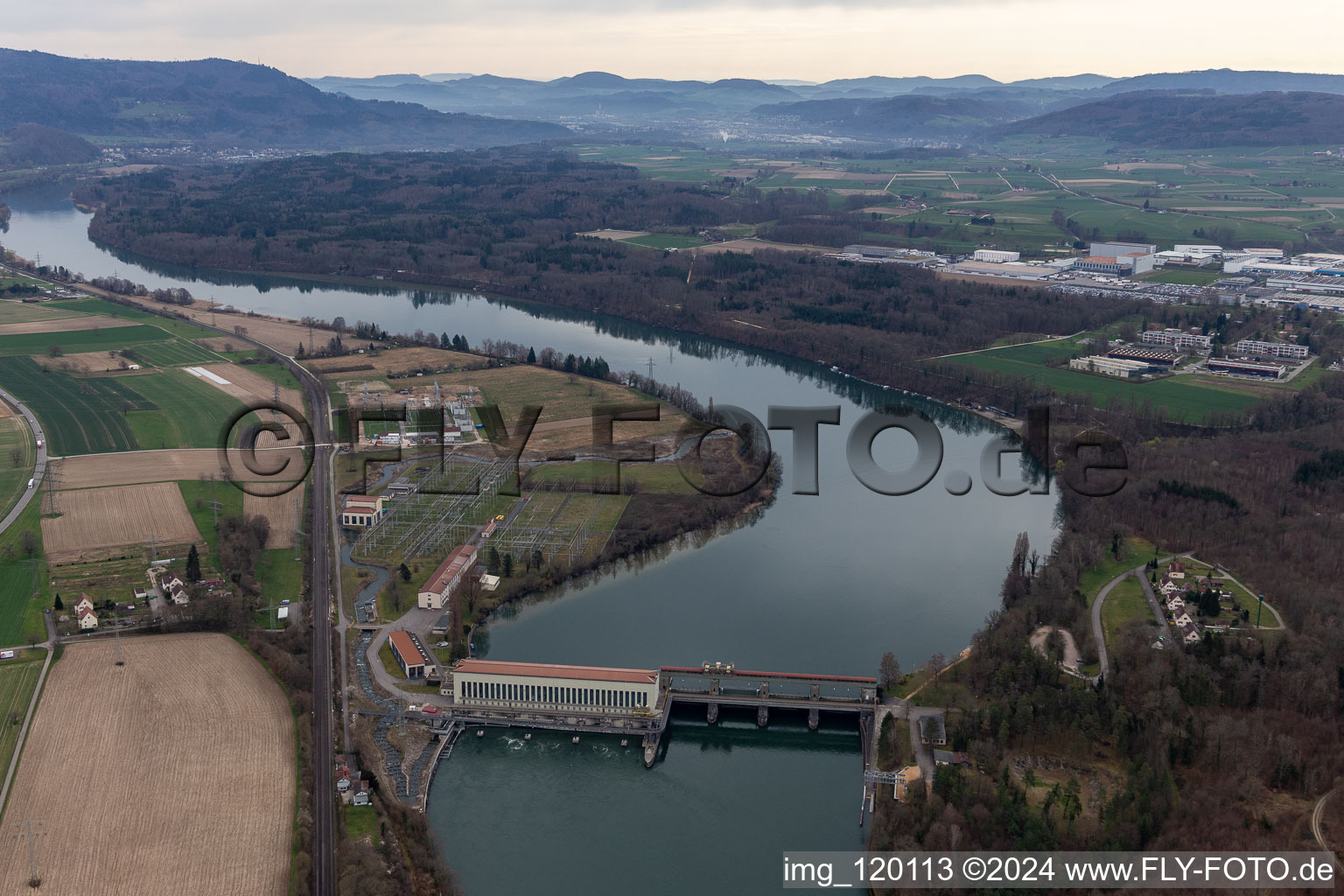 Ryburg-Schwörstadt power plant in Möhlin in the state Aargau, Switzerland