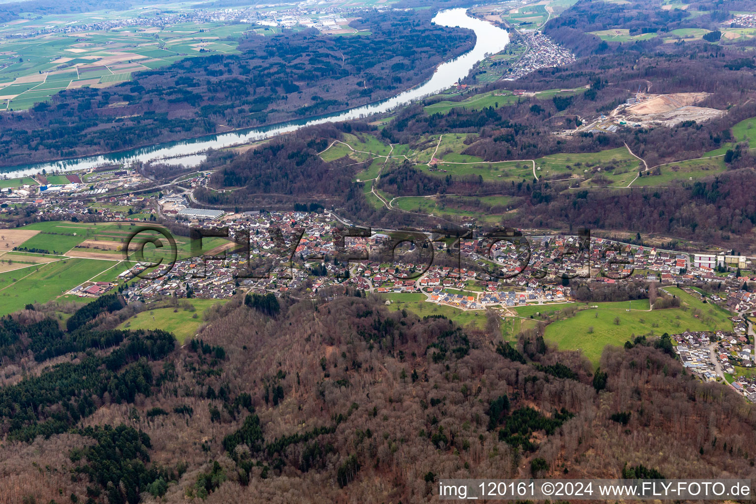 From the east in the district Öflingen in Wehr in the state Baden-Wuerttemberg, Germany