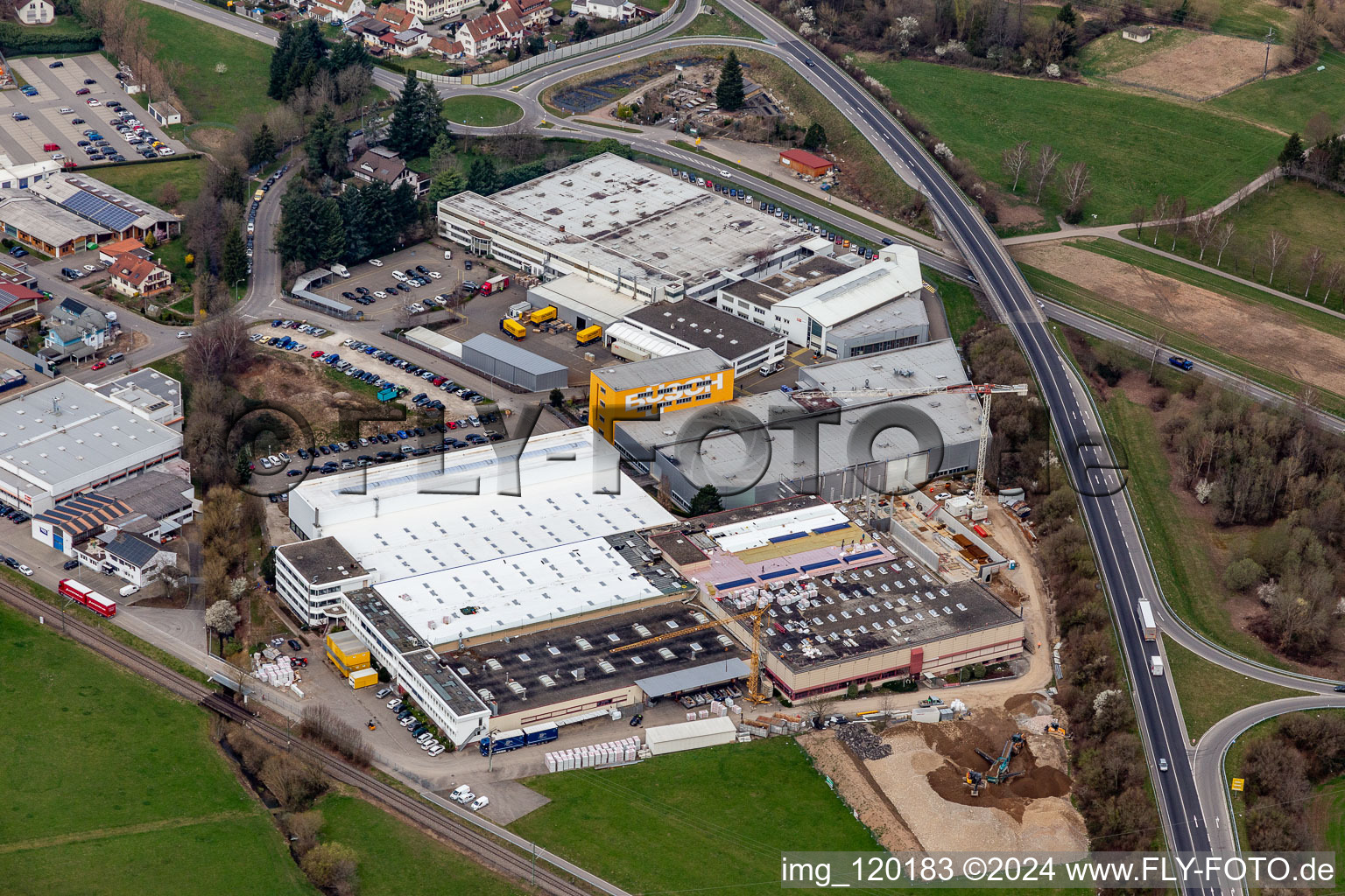 Industrial and commercial area Busch Vacuum pump systems in Maulburg in the state Baden-Wurttemberg, Germany