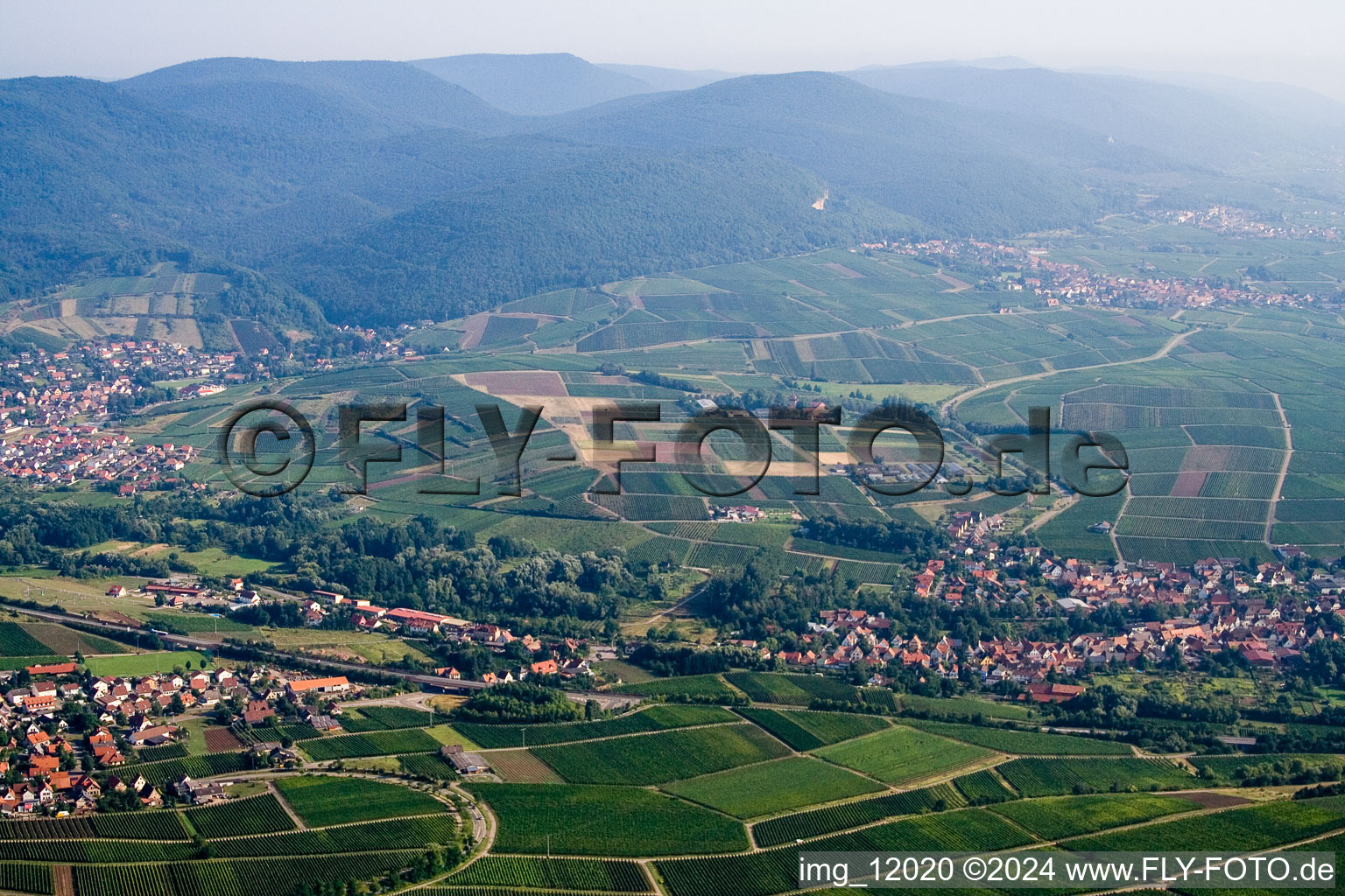 Aerial view of Ranschbach in the state Rhineland-Palatinate, Germany