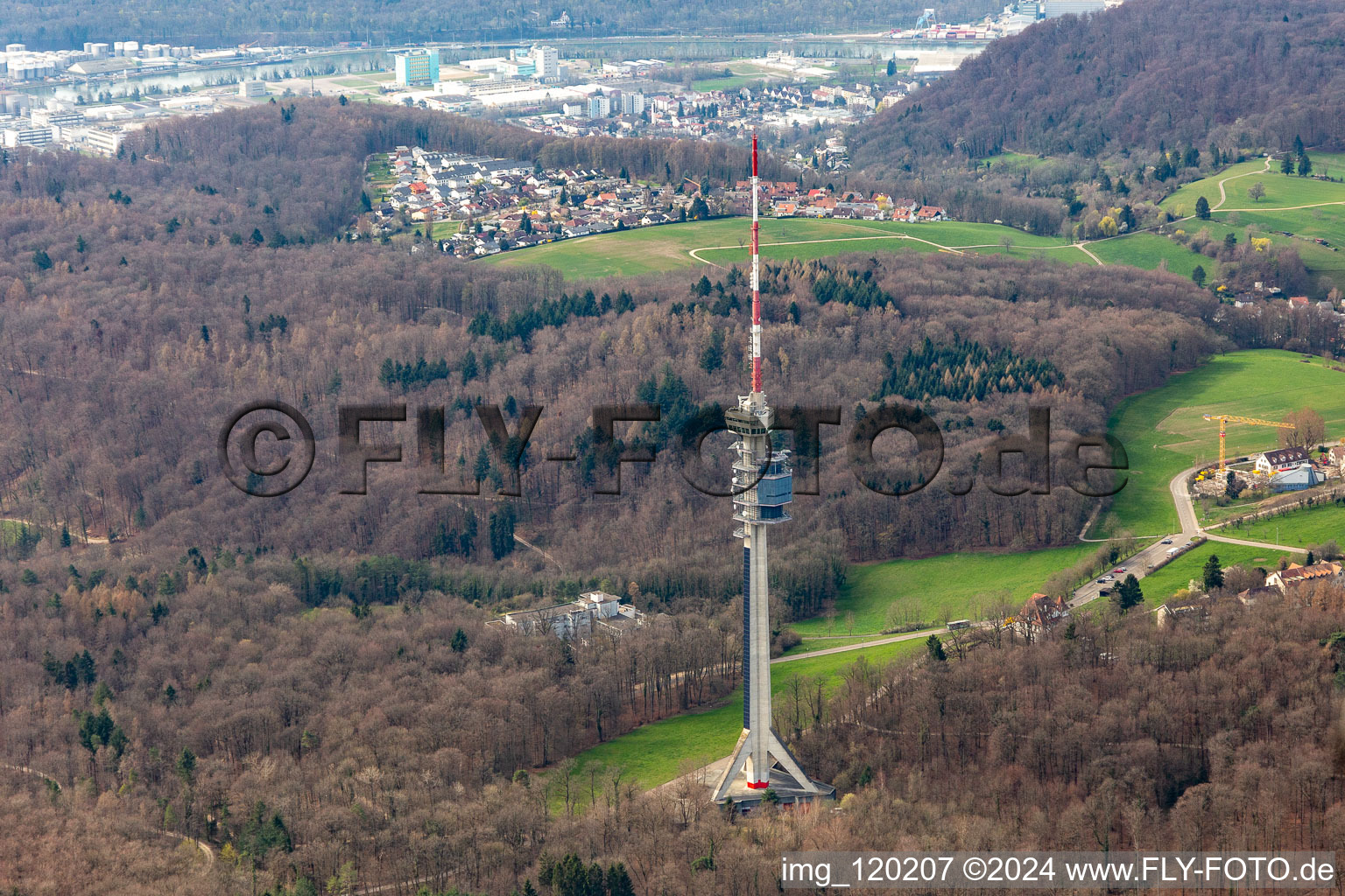 St. Chrischona TV Tower in Bettingen in the state Basel city, Switzerland