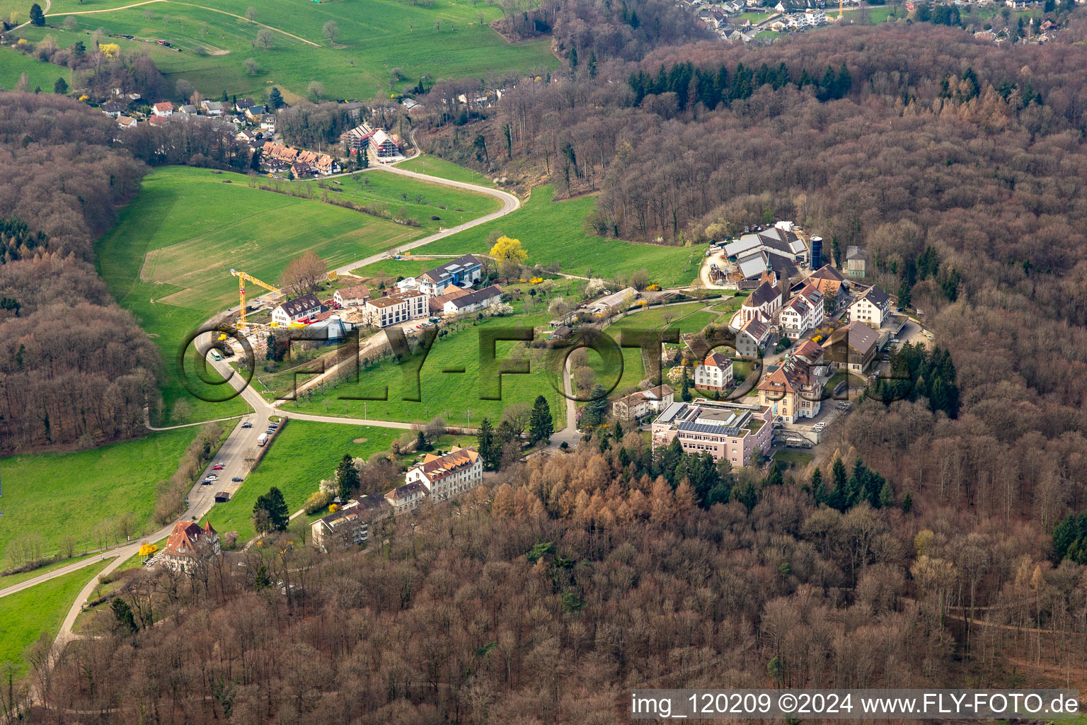 Building of the Chrischona-Campus and Diakonissen Mutterhaus in Bettingen in the canton Basel, Switzerland