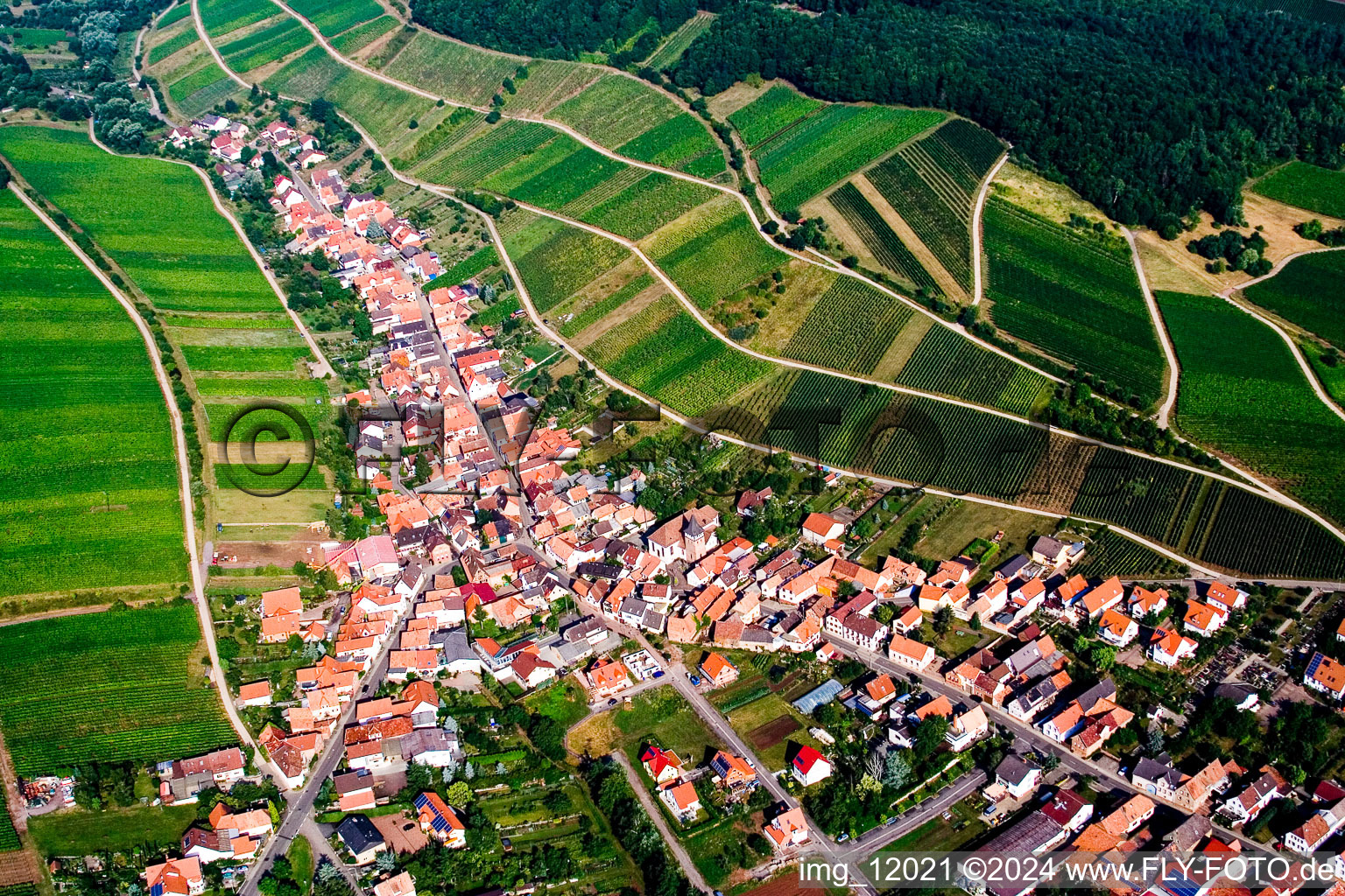 Aerial photograpy of Ranschbach in the state Rhineland-Palatinate, Germany