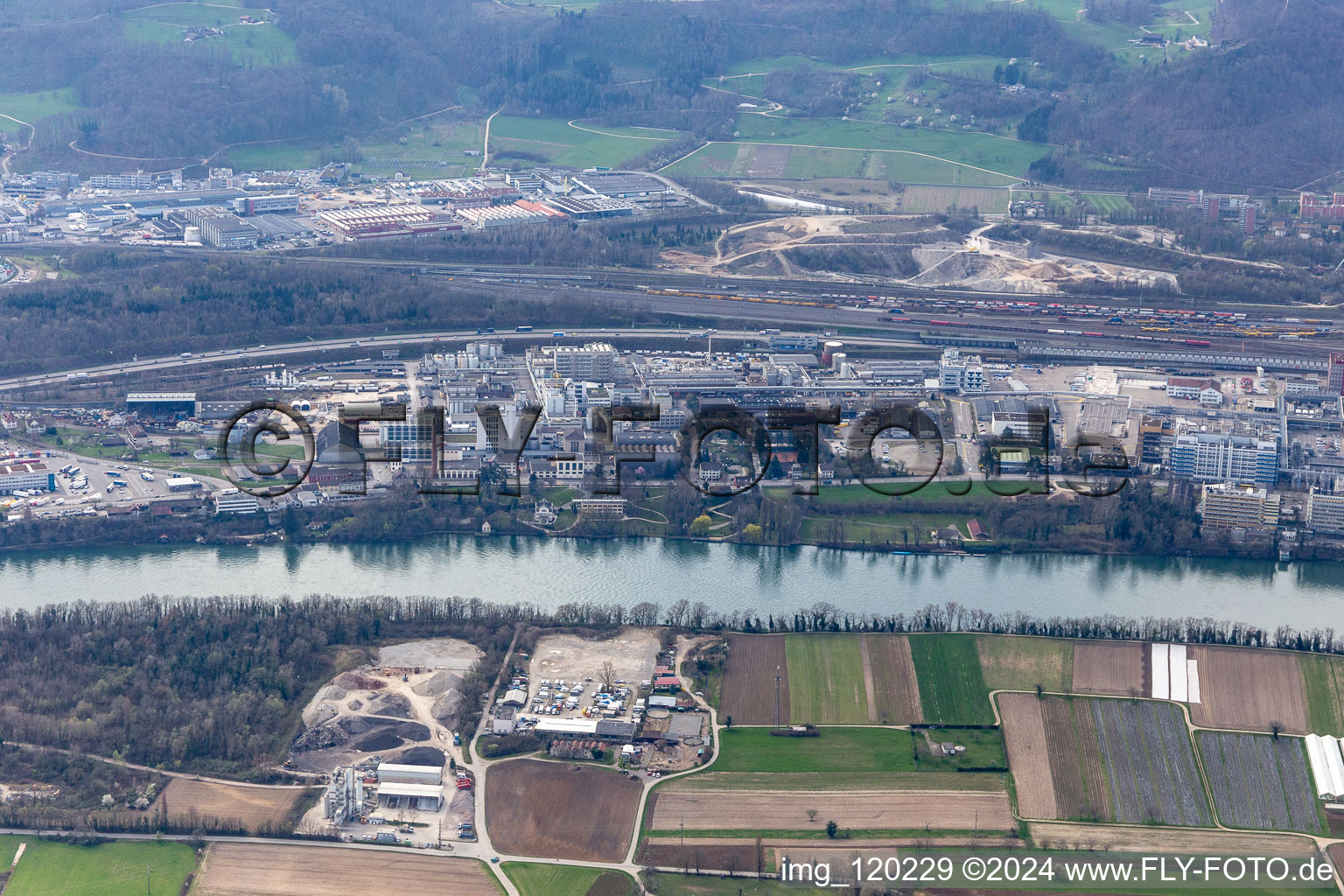 Building and production halls on the premises of the production plant of Coop in Pratteln in the canton Basel-Landschaft, Switzerland