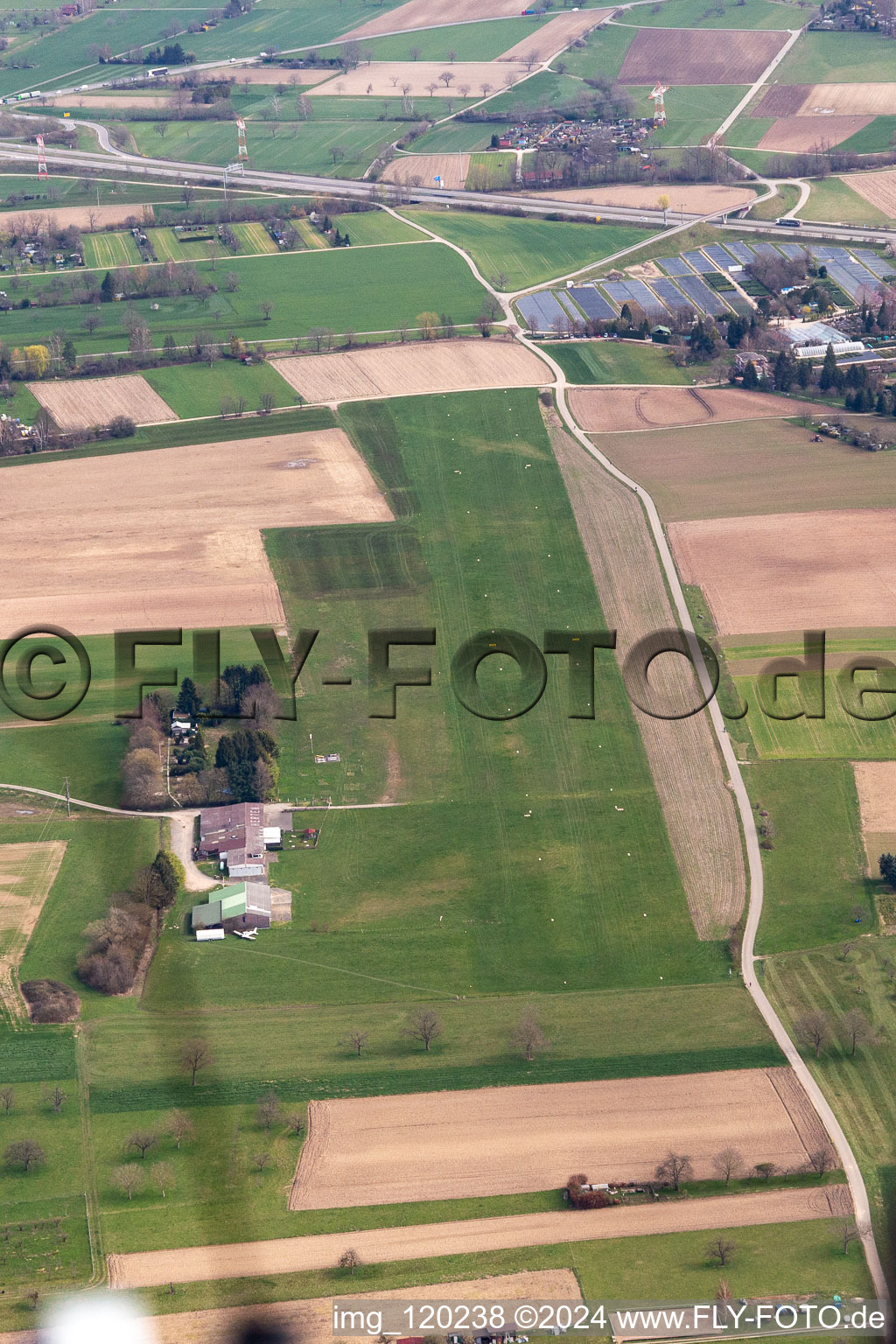 Airport Herten-Rheinfelden in the district Herten in Rheinfelden in the state Baden-Wuerttemberg, Germany