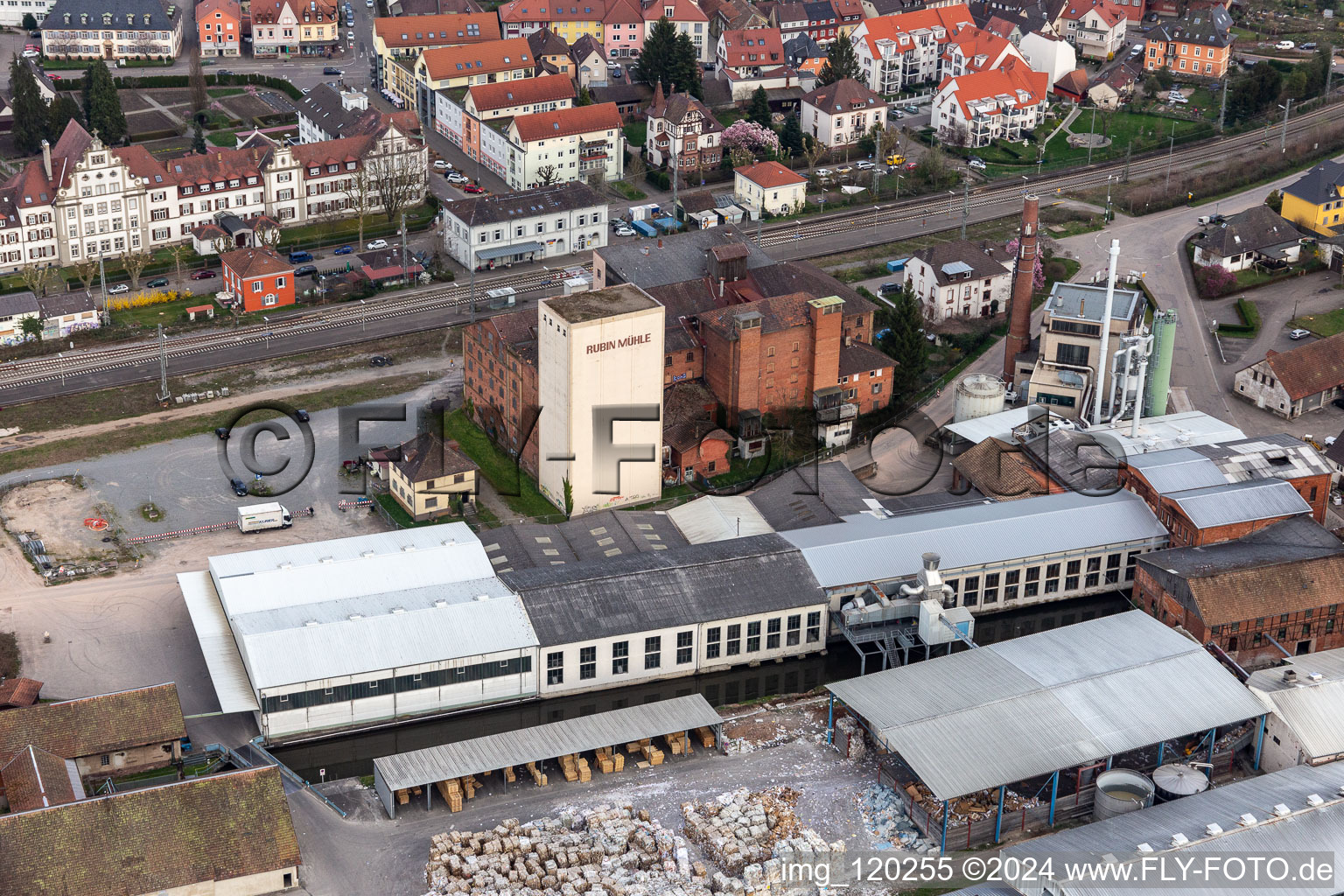 Aerial view of Rubinmühle in Gengenbach in the state Baden-Wuerttemberg, Germany