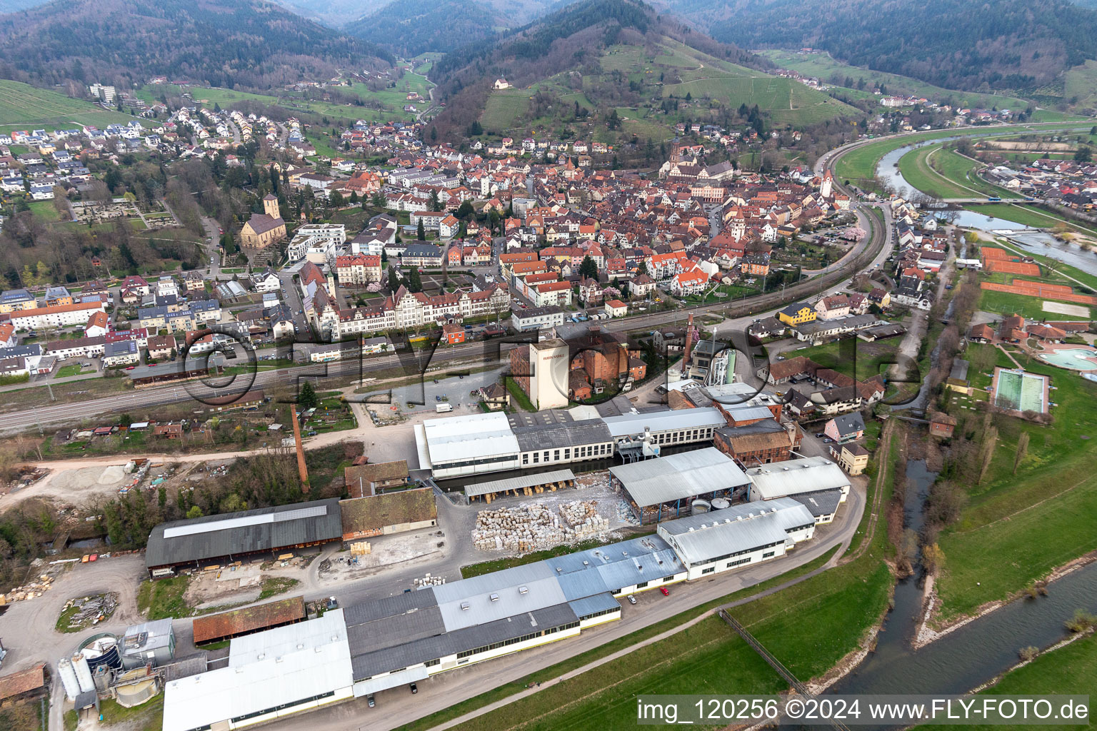 Gengenbach in the state Baden-Wuerttemberg, Germany viewn from the air