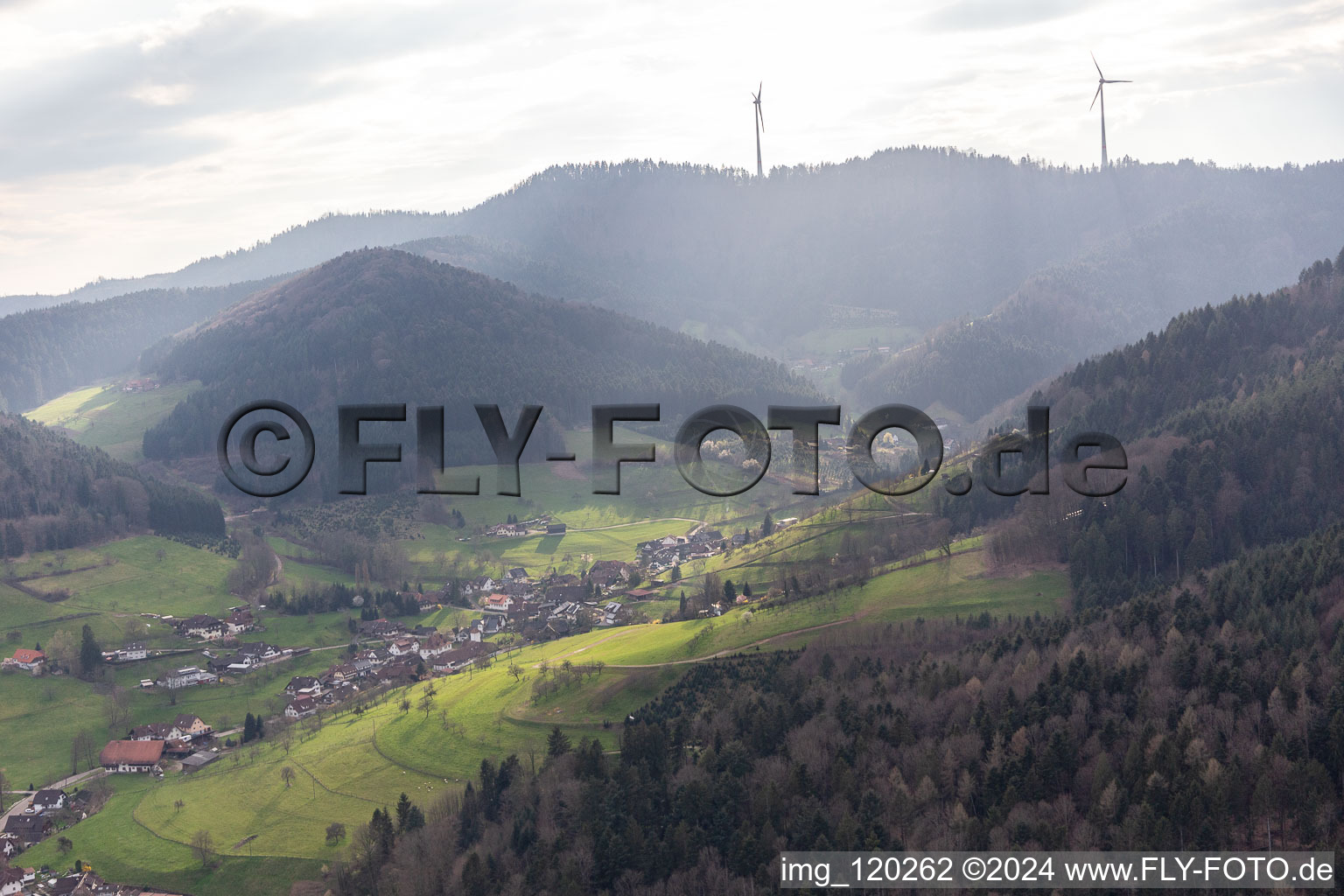 Aerial view of Footbach in Gengenbach in the state Baden-Wuerttemberg, Germany