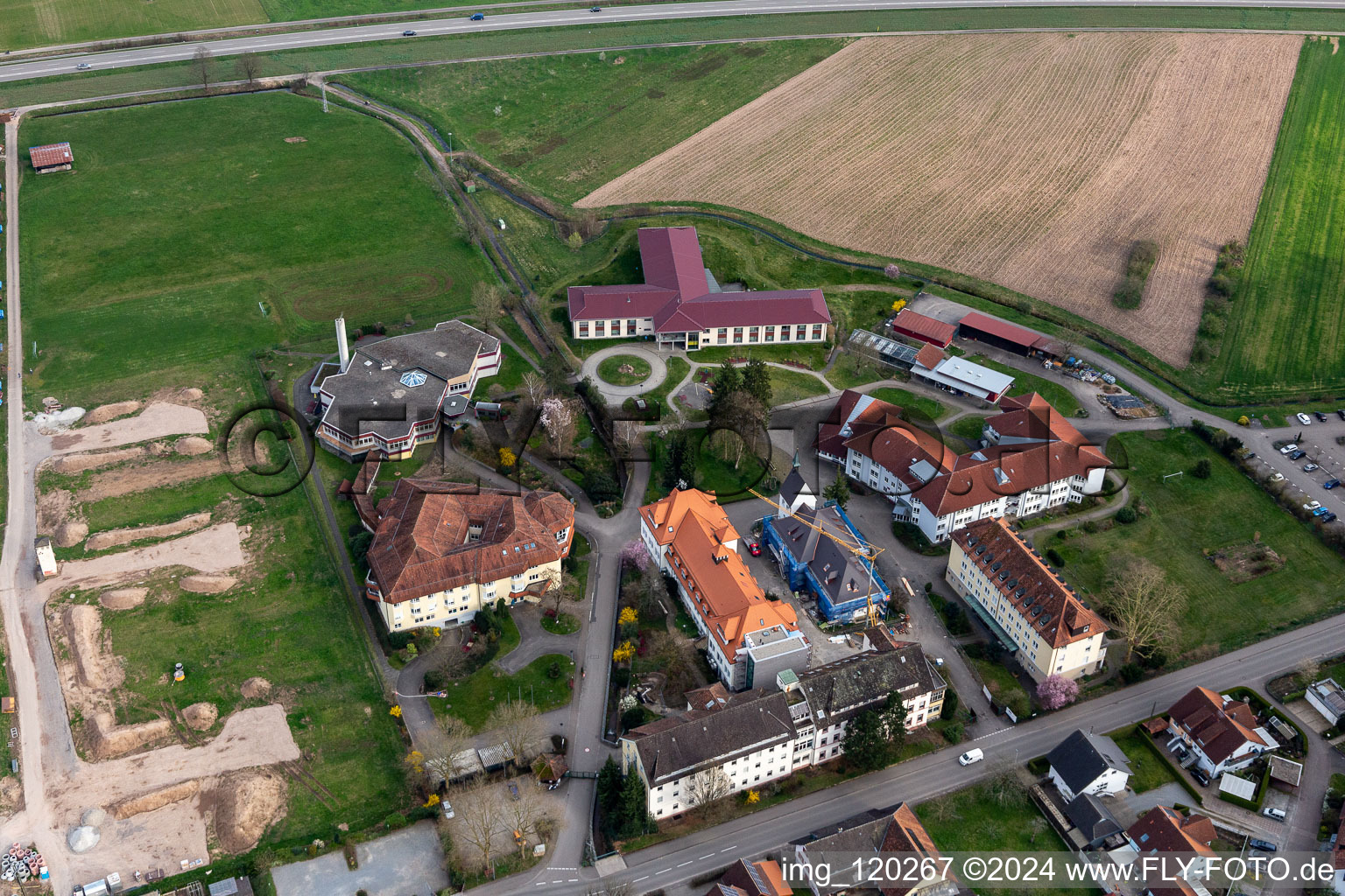 Building the retirement home Pflege- and Betreuungsheim Ortenau in the district Bermersbach in Gengenbach in the state Baden-Wuerttemberg, Germany