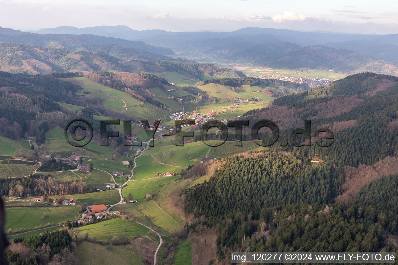 Aerial view of Princes Brook in Biberach in the state Baden-Wuerttemberg, Germany