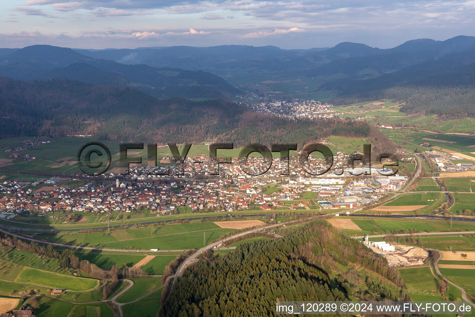 Biberach in the state Baden-Wuerttemberg, Germany from above