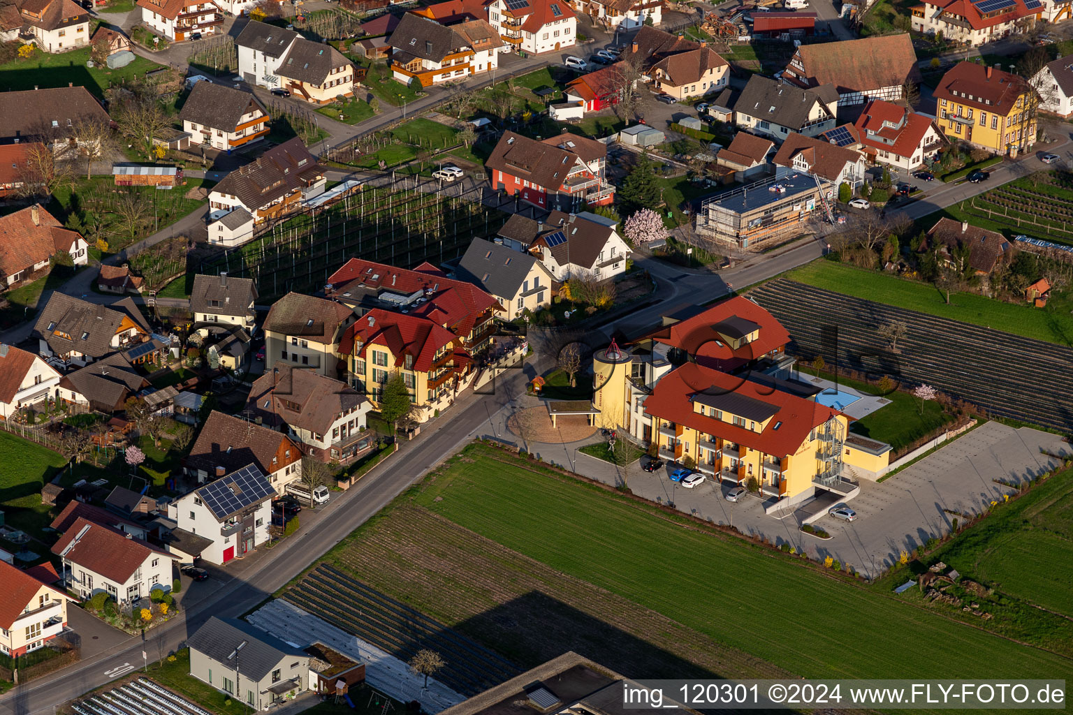 Complex of the hotel building Hotel Gasthaus Mosers Blume in the district Bollenbach in Haslach im Kinzigtal in the state Baden-Wuerttemberg, Germany