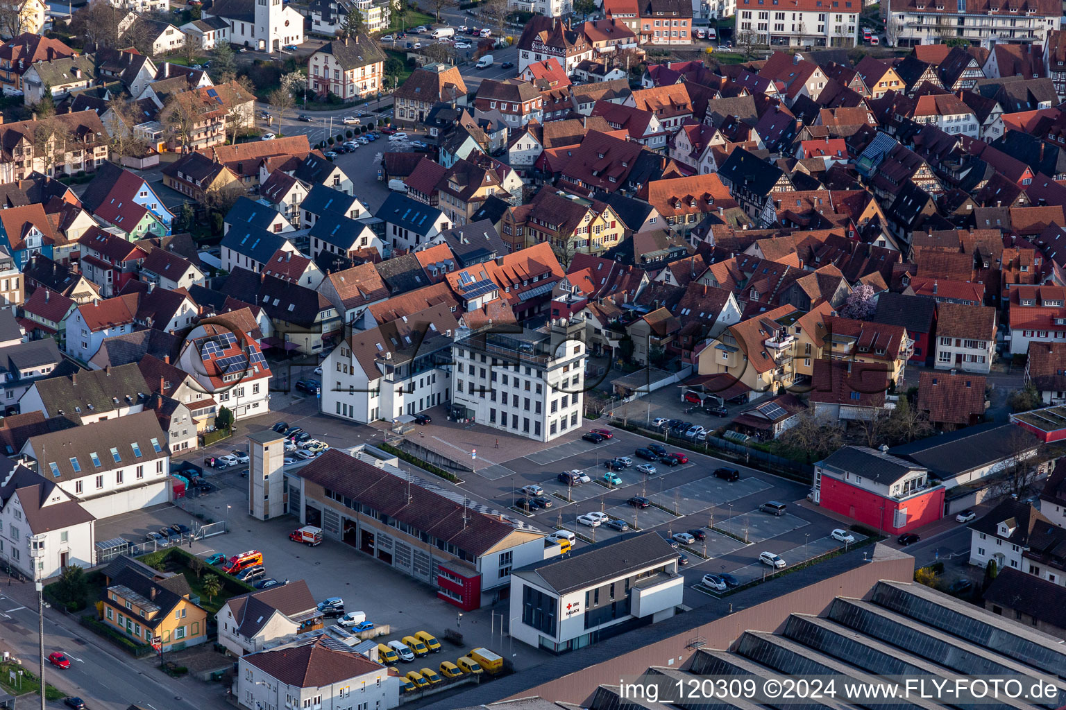 Aerial photograpy of Haslach im Kinzigtal in the state Baden-Wuerttemberg, Germany