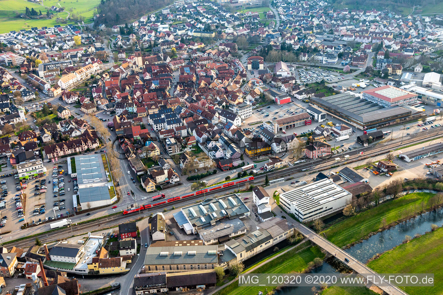 Haslach im Kinzigtal in the state Baden-Wuerttemberg, Germany out of the air