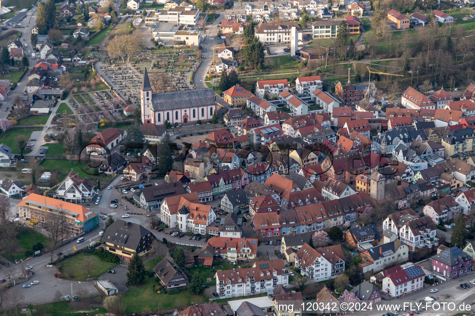 Old Town area and city center in Zell am Harmersbach in the state Baden-Wuerttemberg, Germany