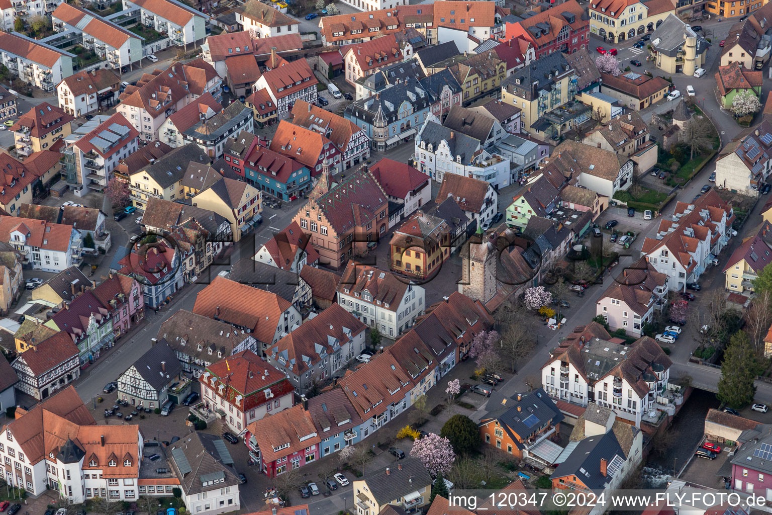 Old town centre in Zell am Harmersbach in the state Baden-Wuerttemberg, Germany