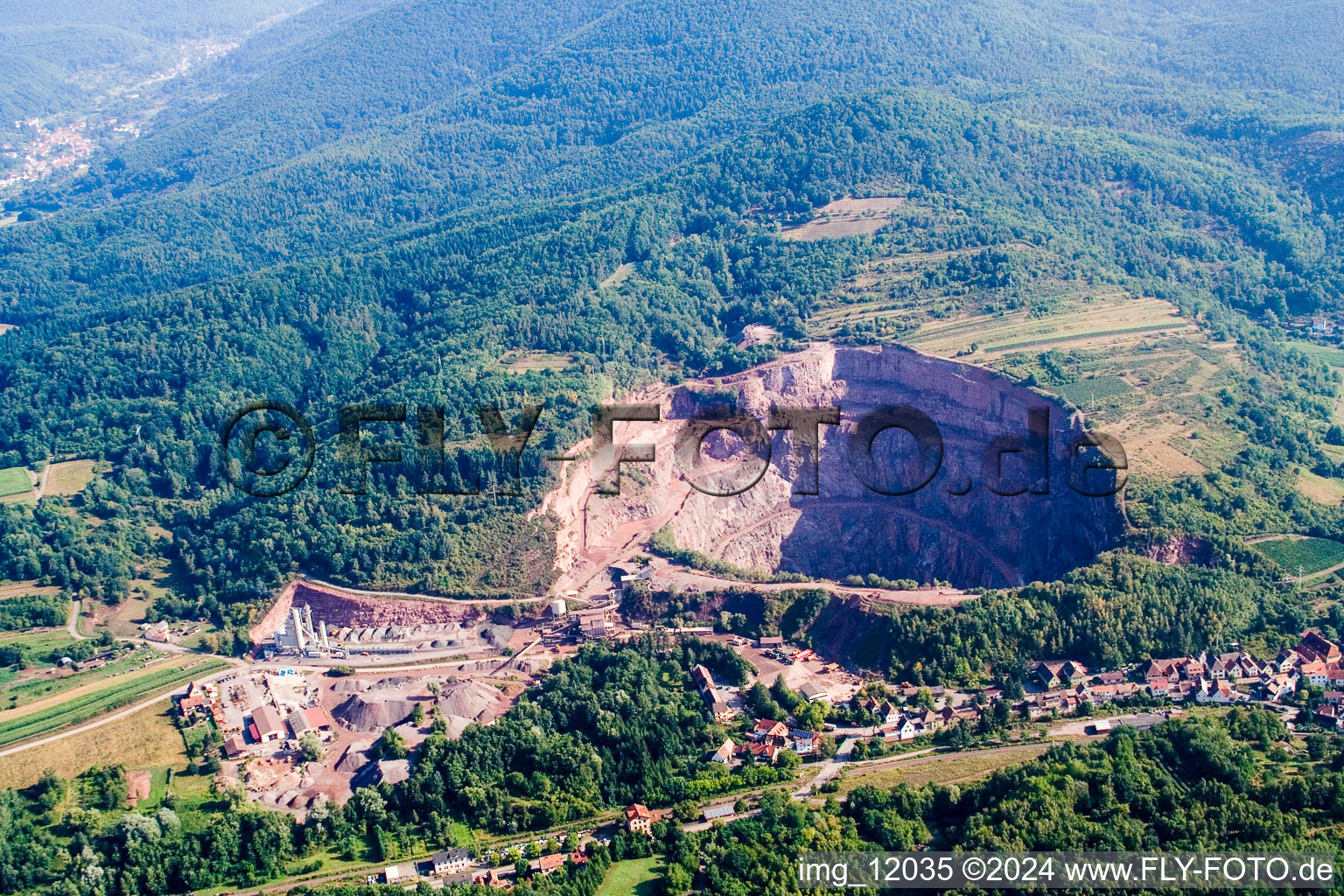 Albersweiler in the state Rhineland-Palatinate, Germany from a drone