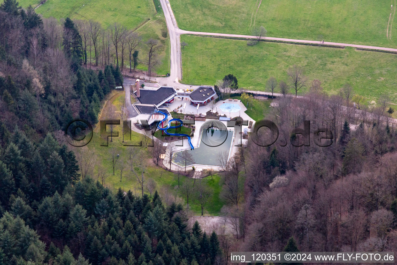 Forest terrace pool in Biberach in the state Baden-Wuerttemberg, Germany