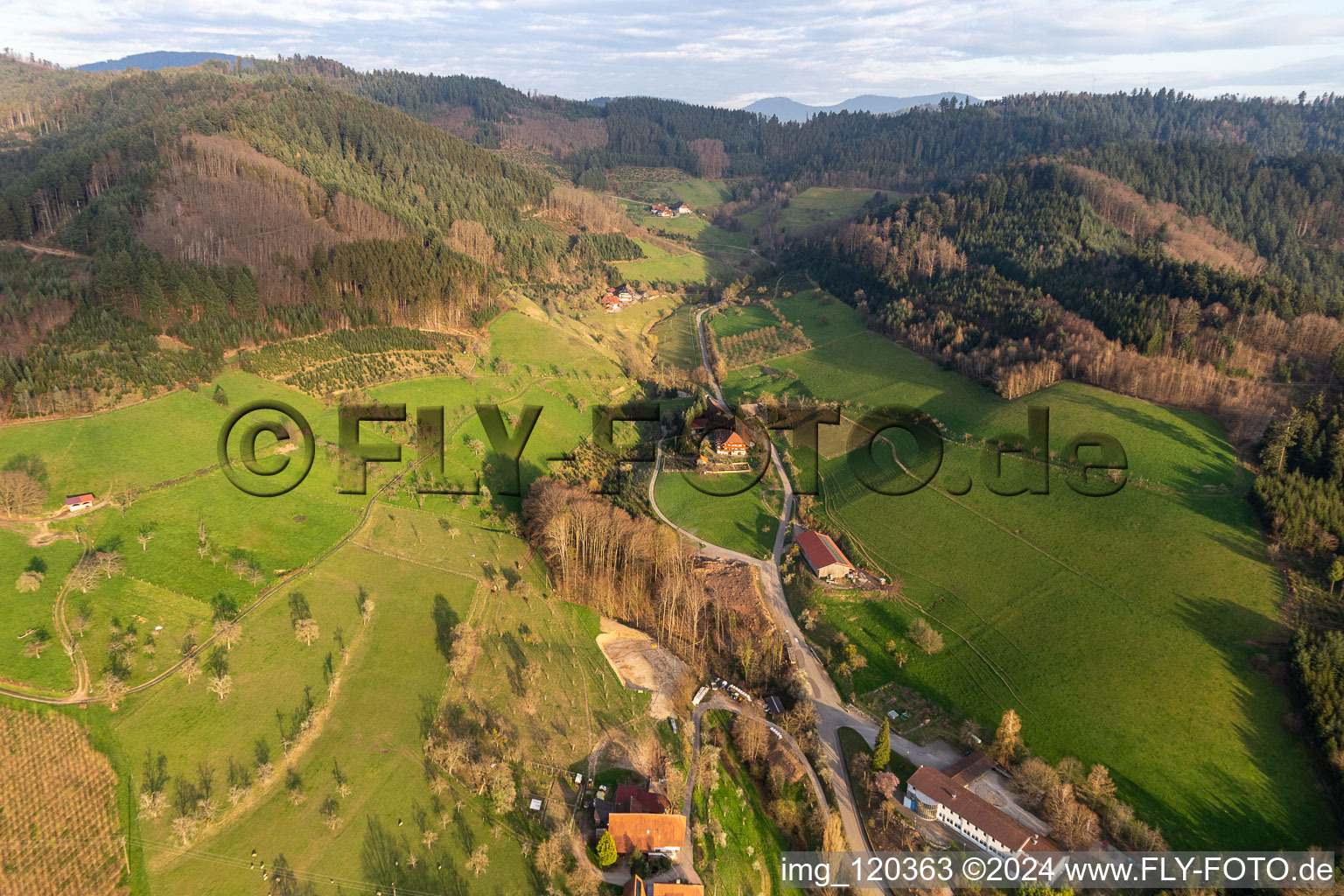 Aerial view of District Schwaibach in Gengenbach in the state Baden-Wuerttemberg, Germany