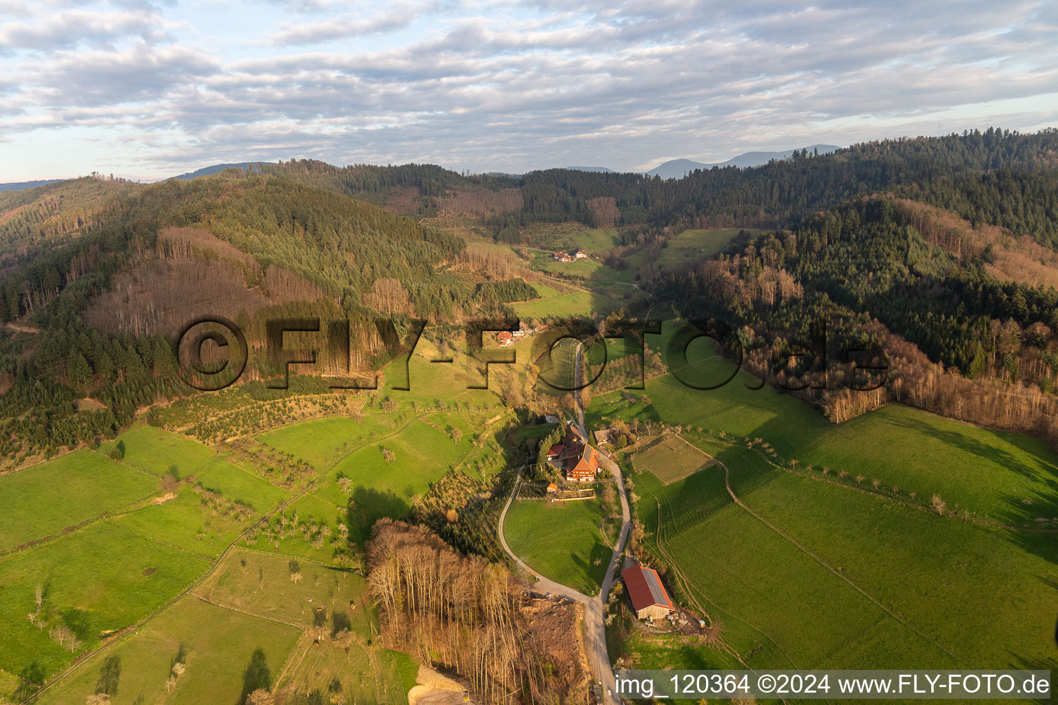 Aerial photograpy of District Schwaibach in Gengenbach in the state Baden-Wuerttemberg, Germany