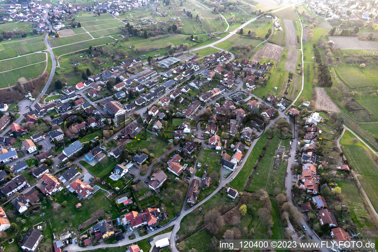 Aerial photograpy of District Fessenbach in Offenburg in the state Baden-Wuerttemberg, Germany