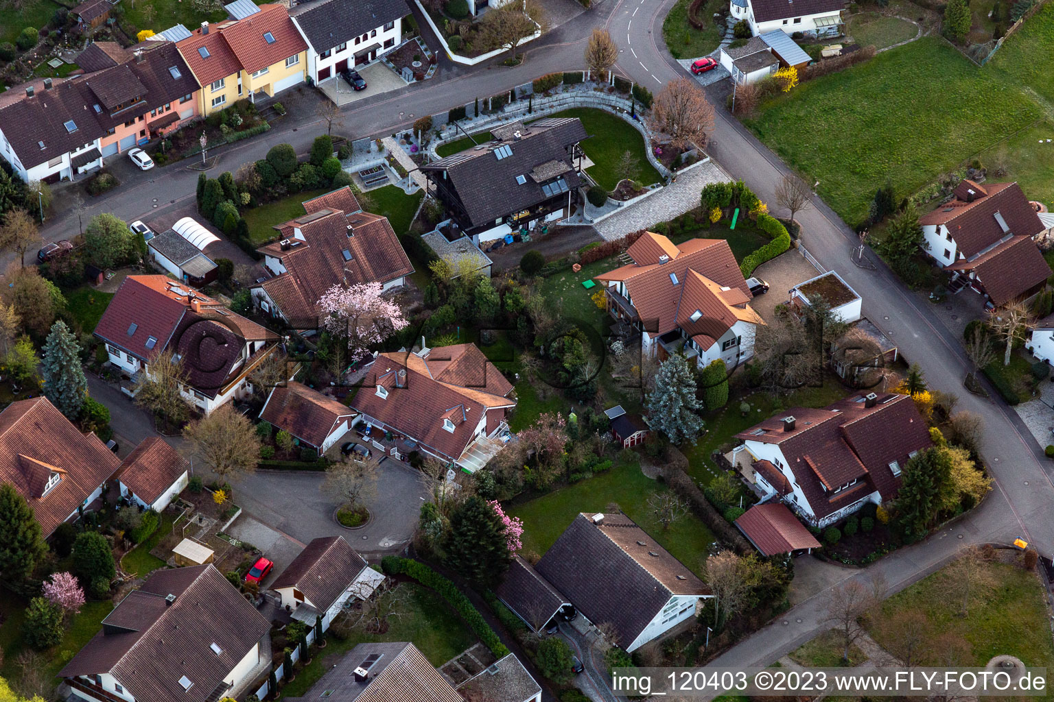 District Fessenbach in Offenburg in the state Baden-Wuerttemberg, Germany out of the air