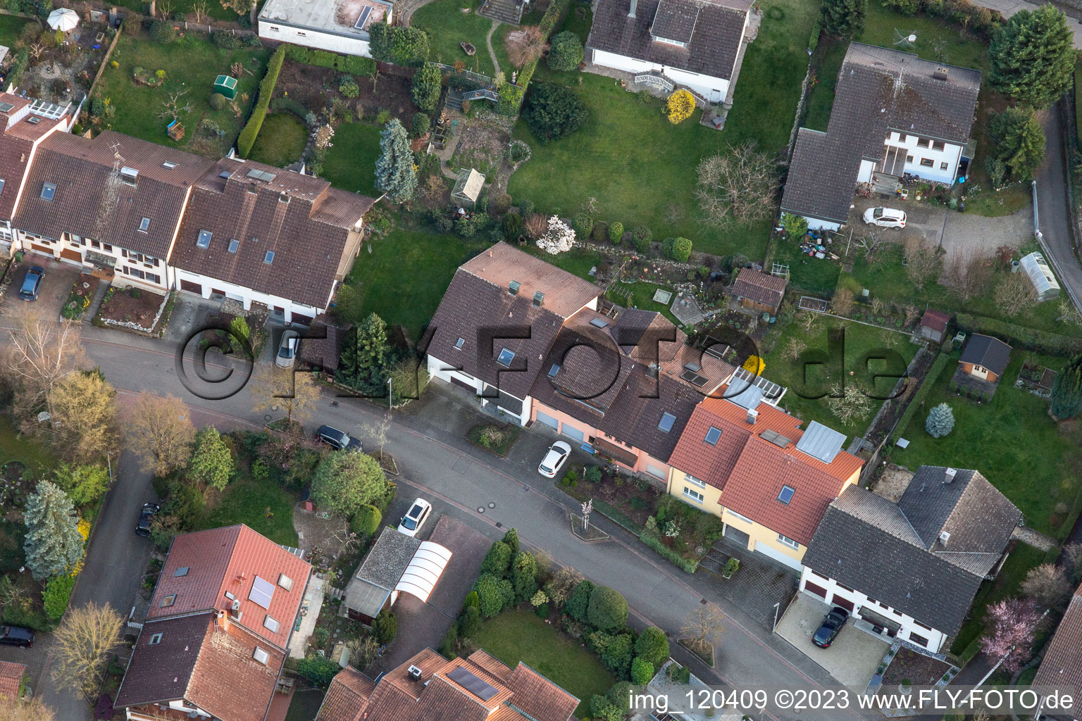 Drone image of District Fessenbach in Offenburg in the state Baden-Wuerttemberg, Germany