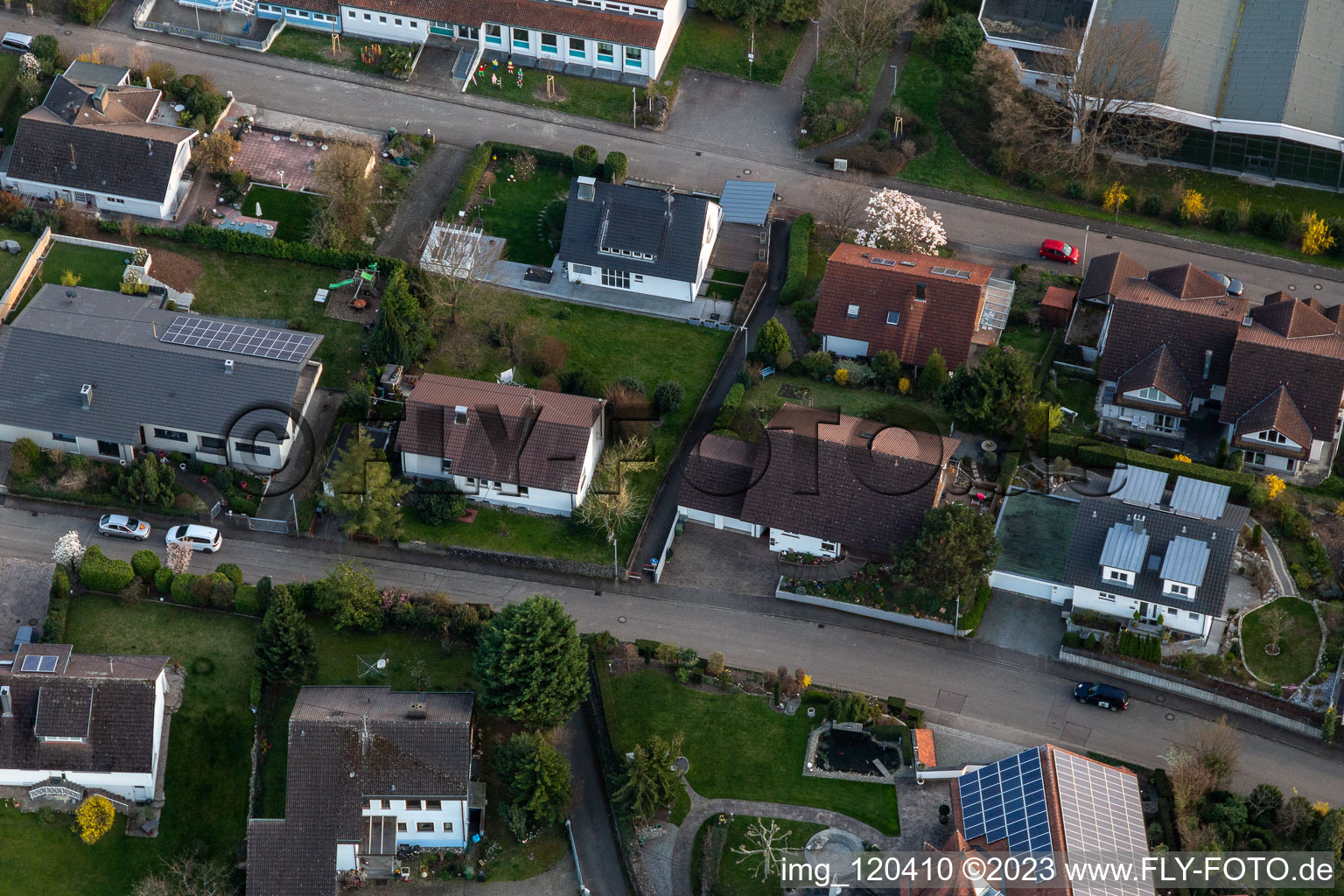 District Fessenbach in Offenburg in the state Baden-Wuerttemberg, Germany from the drone perspective