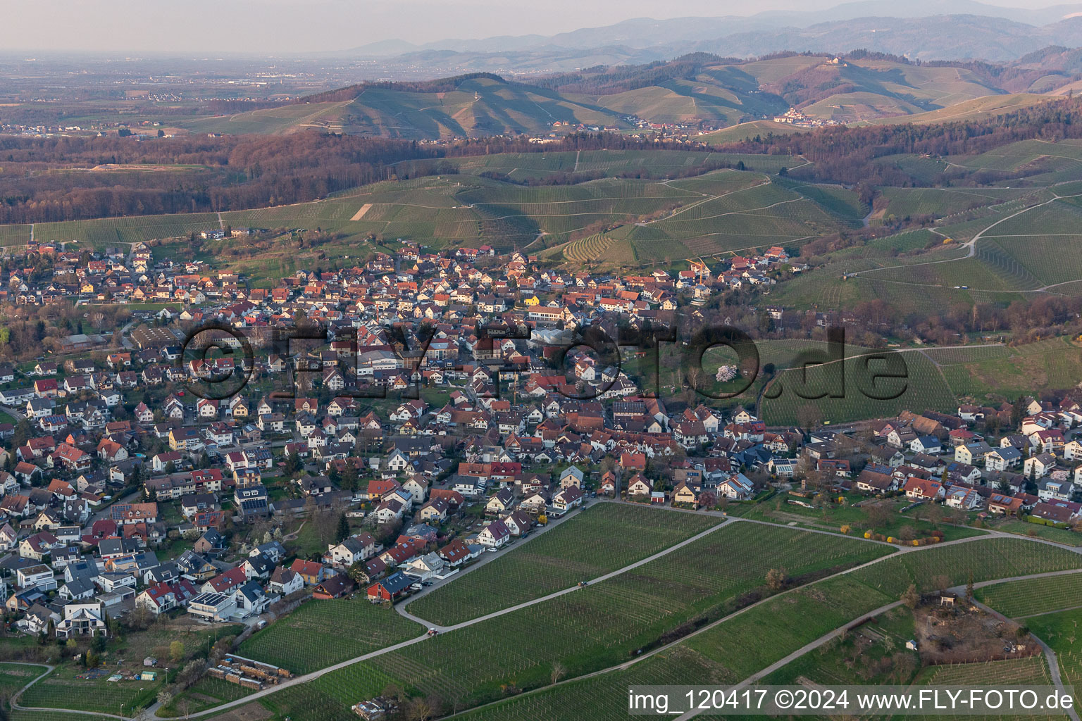 Town View of the streets and houses of the residential areas in Zell-Weierbach in the state Baden-Wuerttemberg, Germany