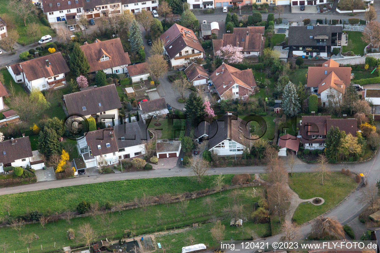 Aerial view of In the Ries in the district Fessenbach in Offenburg in the state Baden-Wuerttemberg, Germany