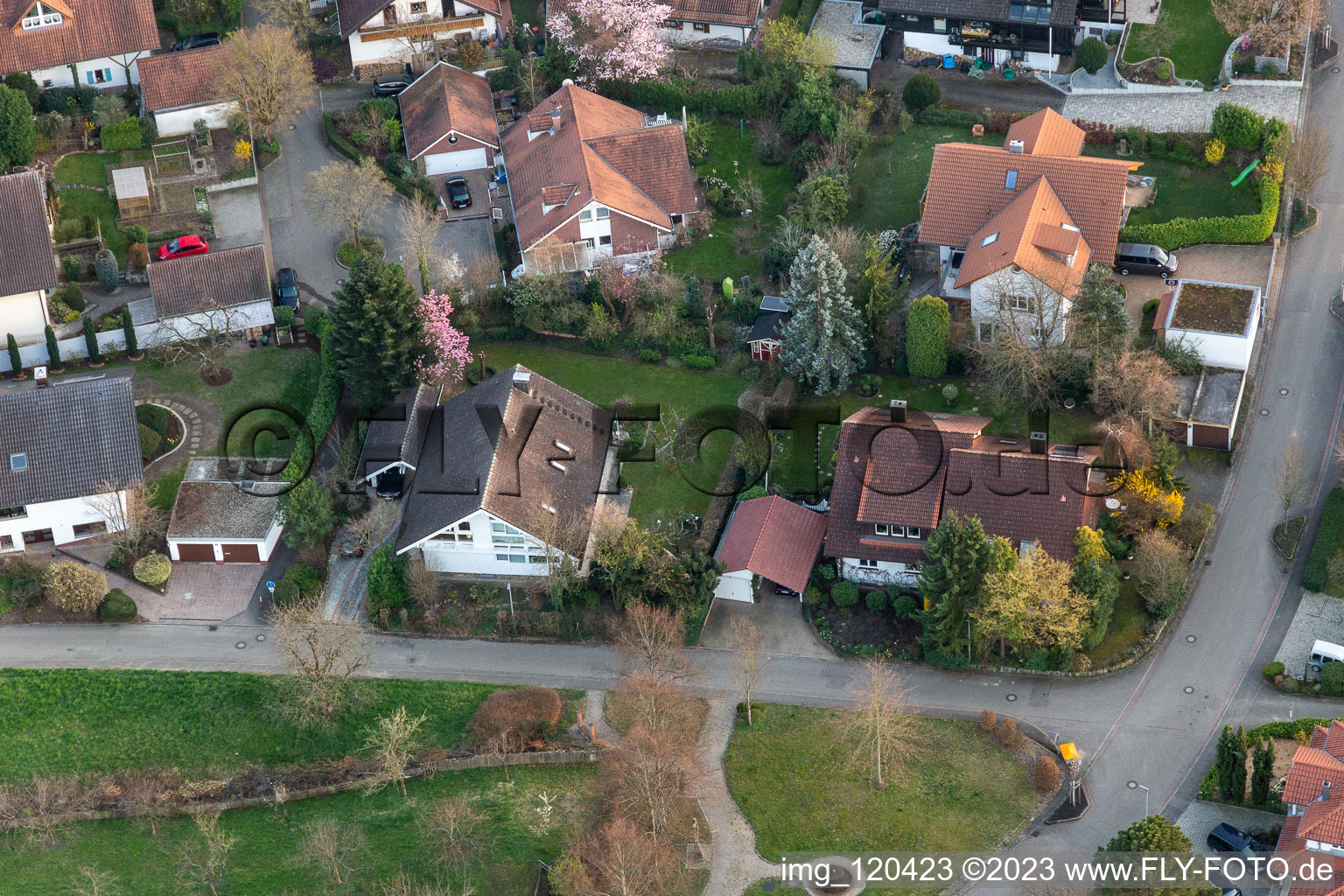 Oblique view of In the Ries in the district Fessenbach in Offenburg in the state Baden-Wuerttemberg, Germany