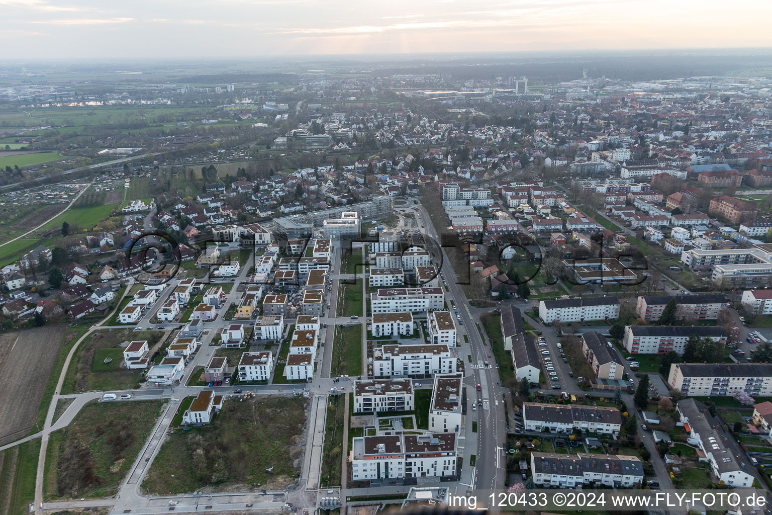 Aerial photograpy of In silk thread in Offenburg in the state Baden-Wuerttemberg, Germany