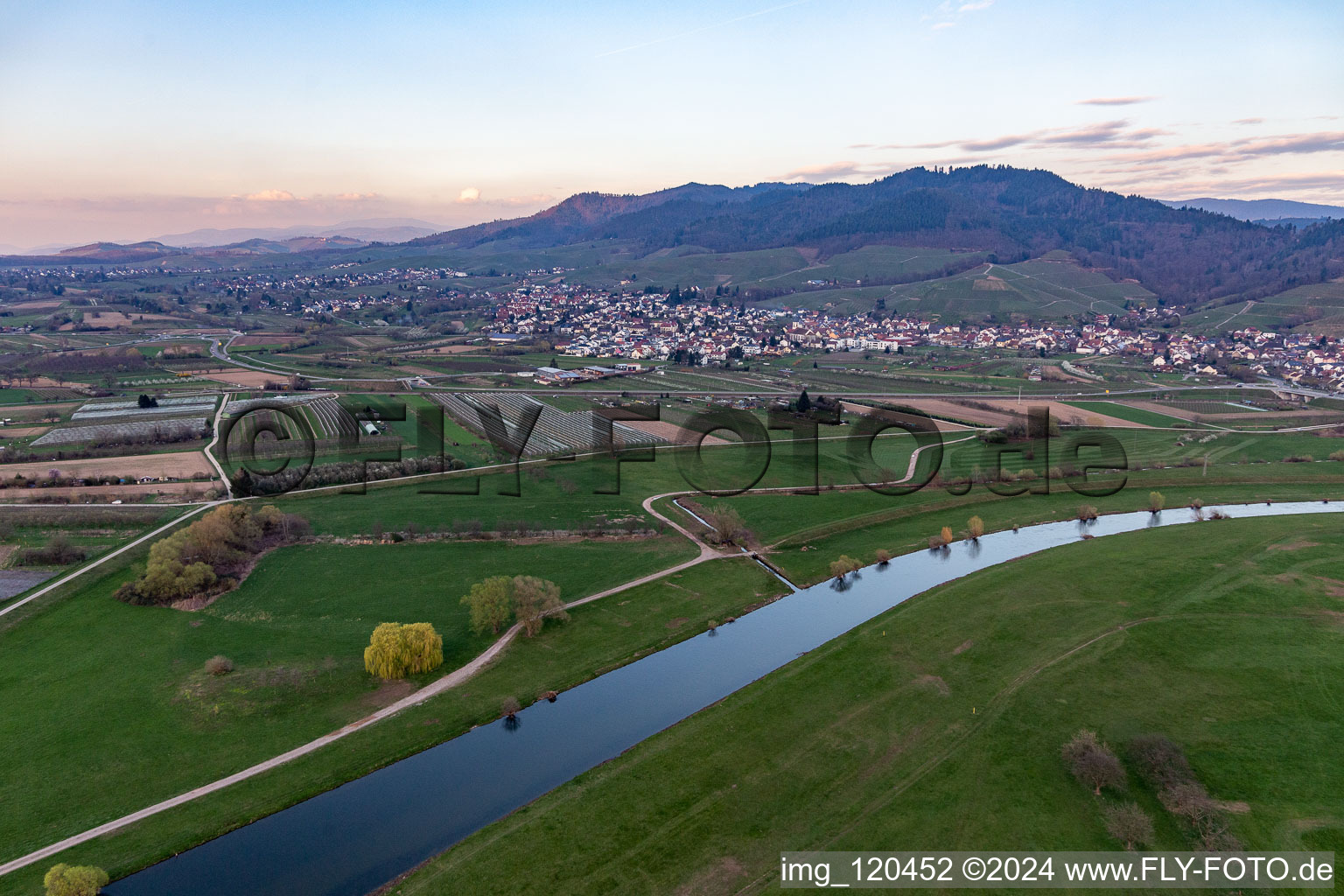 Town on the banks of the river in Ortenberg in the state Baden-Wuerttemberg, Germany