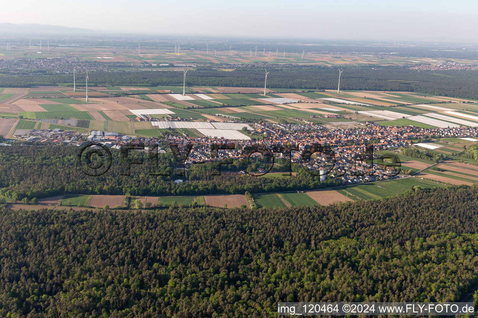 Drone recording of Hatzenbühl in the state Rhineland-Palatinate, Germany