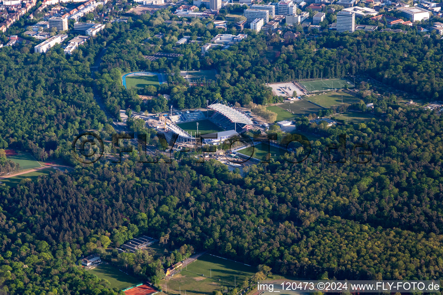 Reconstruction of the KSC Wildparkstadion in the district Innenstadt-Ost in Karlsruhe in the state Baden-Wuerttemberg, Germany