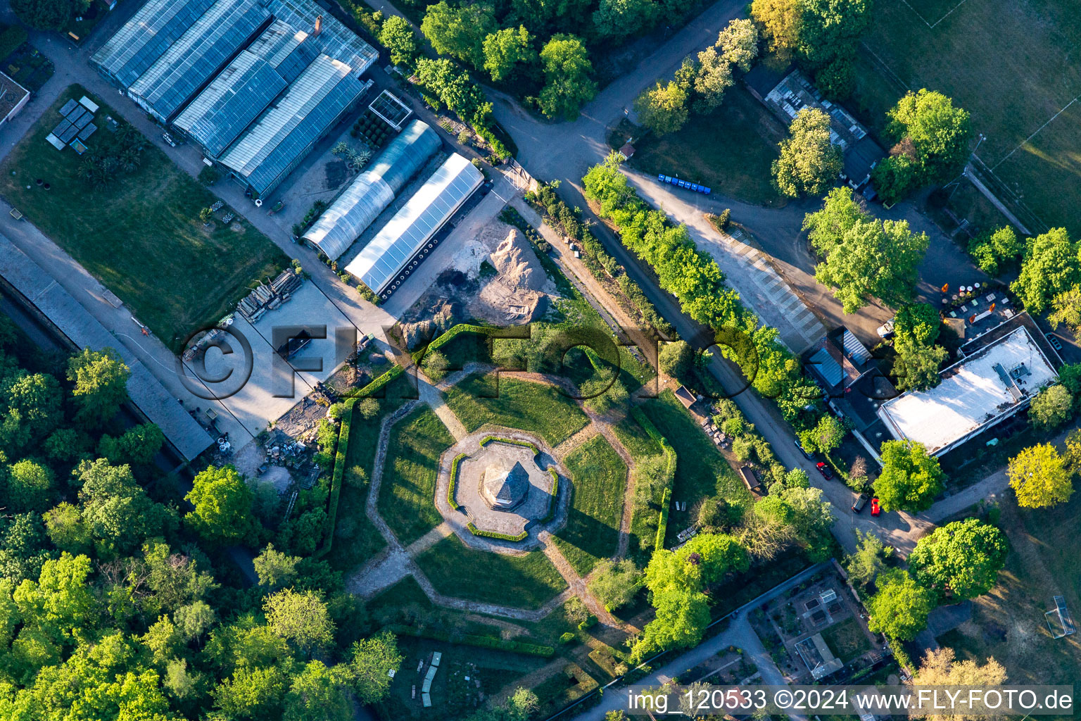 Tea hous in the park of the castle of Karlsruhe in Karlsruhe in the state Baden-Wuerttemberg, Germany