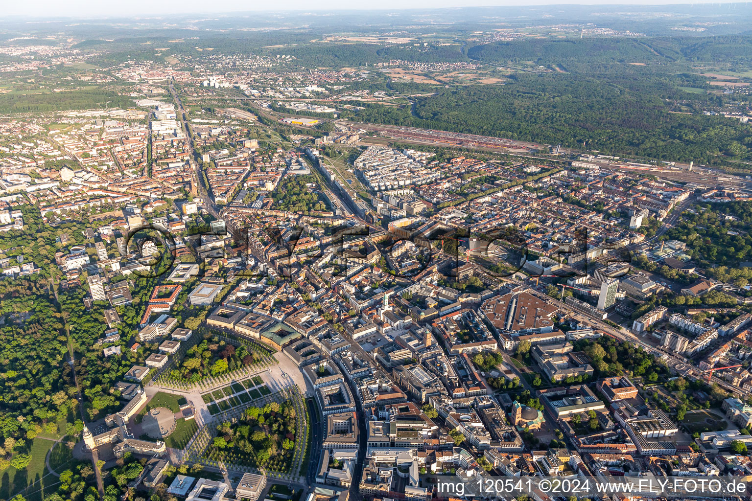 Castle park of the fan-shaped city Karlsruhe in the district Innenstadt-Ost in Karlsruhe in the state Baden-Wuerttemberg, Germany