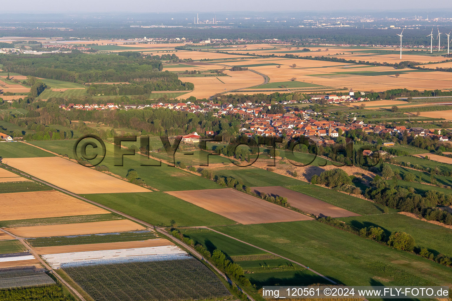 Aerial view of Winden in the state Rhineland-Palatinate, Germany