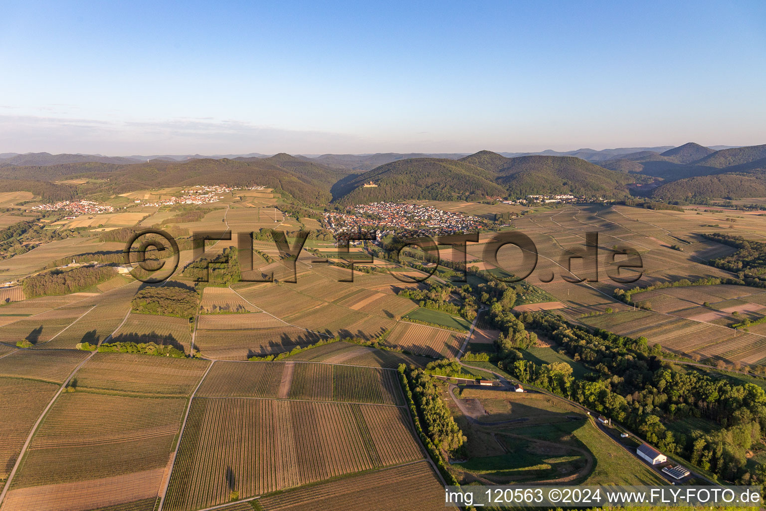 Drone image of Klingenmünster in the state Rhineland-Palatinate, Germany