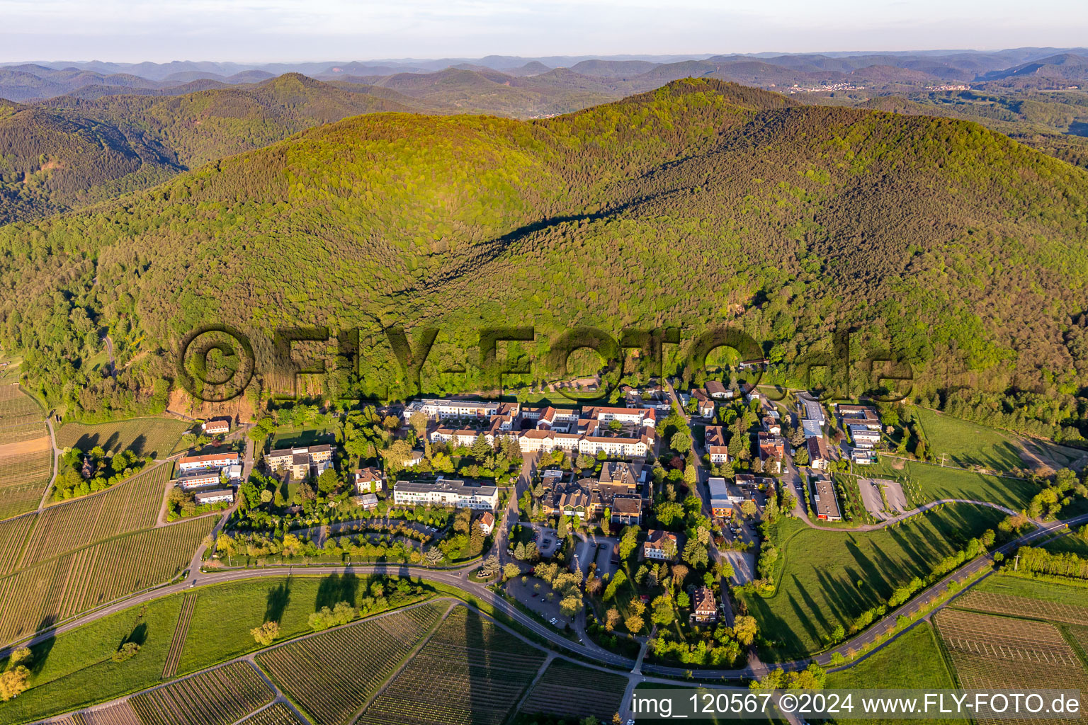 Aerial photograpy of Pfalzklinik Landeck in Klingenmünster in the state Rhineland-Palatinate, Germany