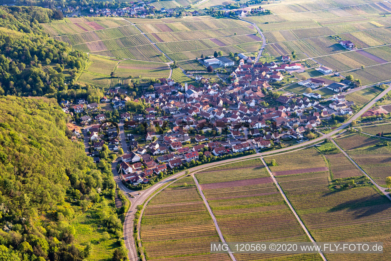 Eschbach in the state Rhineland-Palatinate, Germany from the drone perspective