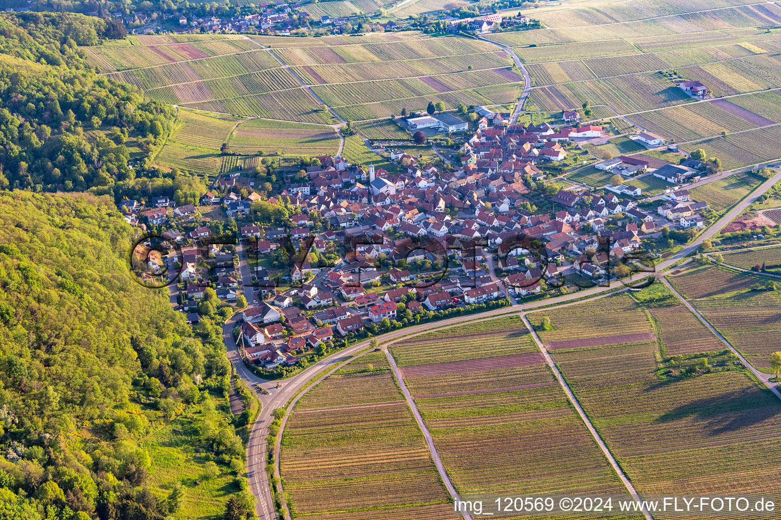 Eschbach in the state Rhineland-Palatinate, Germany from the drone perspective