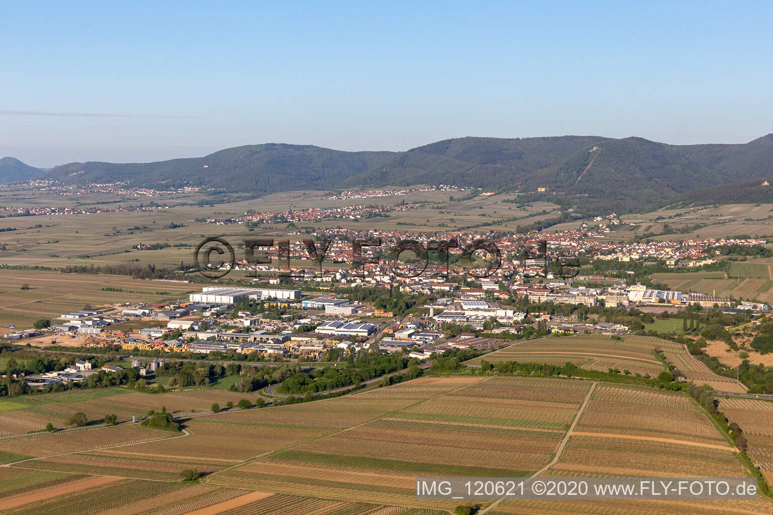Drone image of Edenkoben in the state Rhineland-Palatinate, Germany