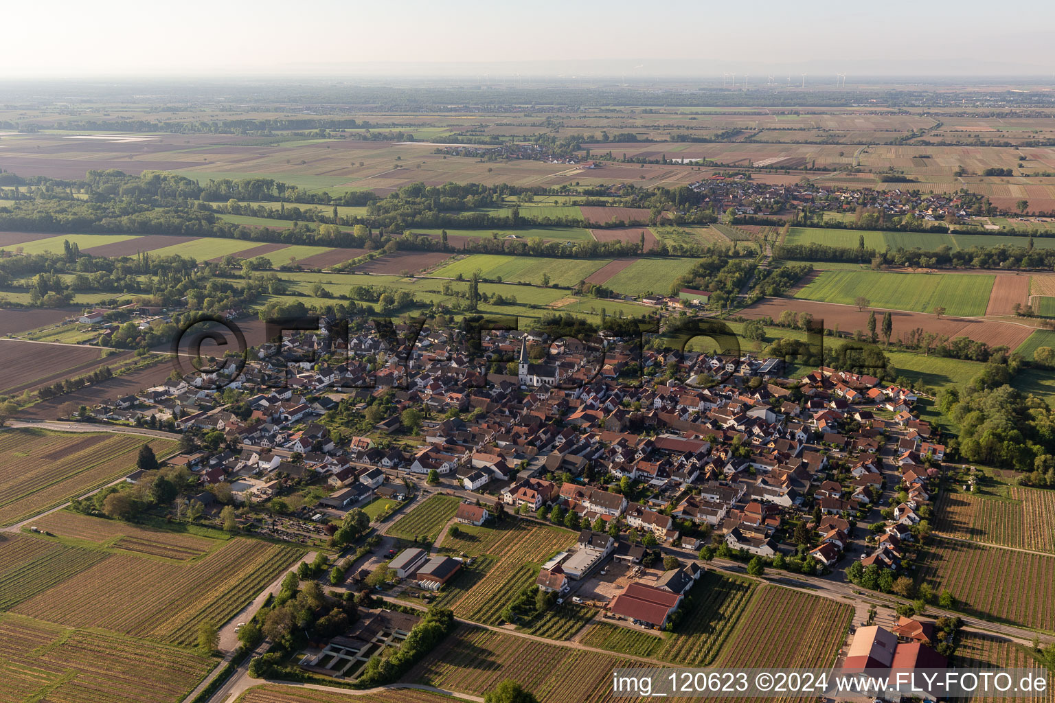 Venningen in the state Rhineland-Palatinate, Germany out of the air