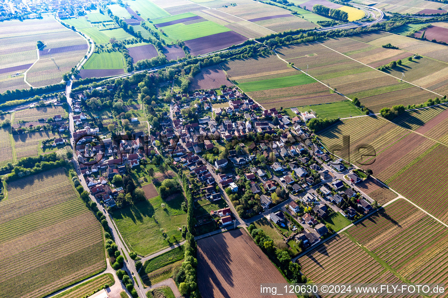 Drone image of Knöringen in the state Rhineland-Palatinate, Germany